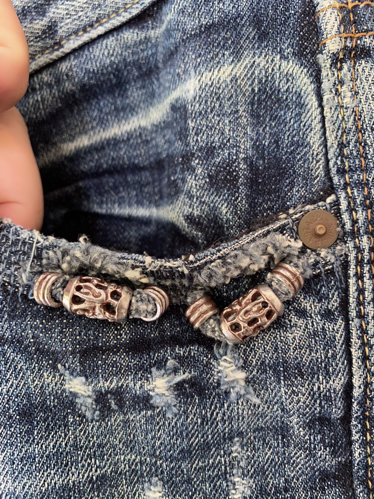 14th Addiction Vtg BARTACK Japan Distressed Ring Detailing pants Size US 30 / EU 46 - 7 Thumbnail