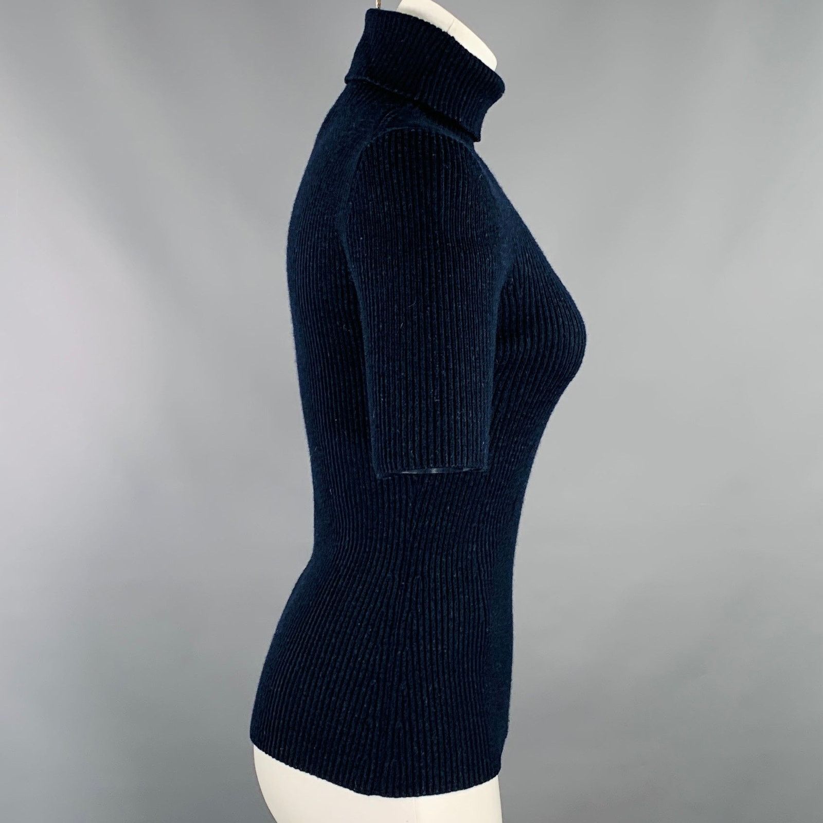 3.1 Phillip Lim 3.1 PHILLIP LIM Size M Navy Wool Blend Ribbed Pullover Size M / US 6-8 / IT 42-44 - 2 Thumbnail