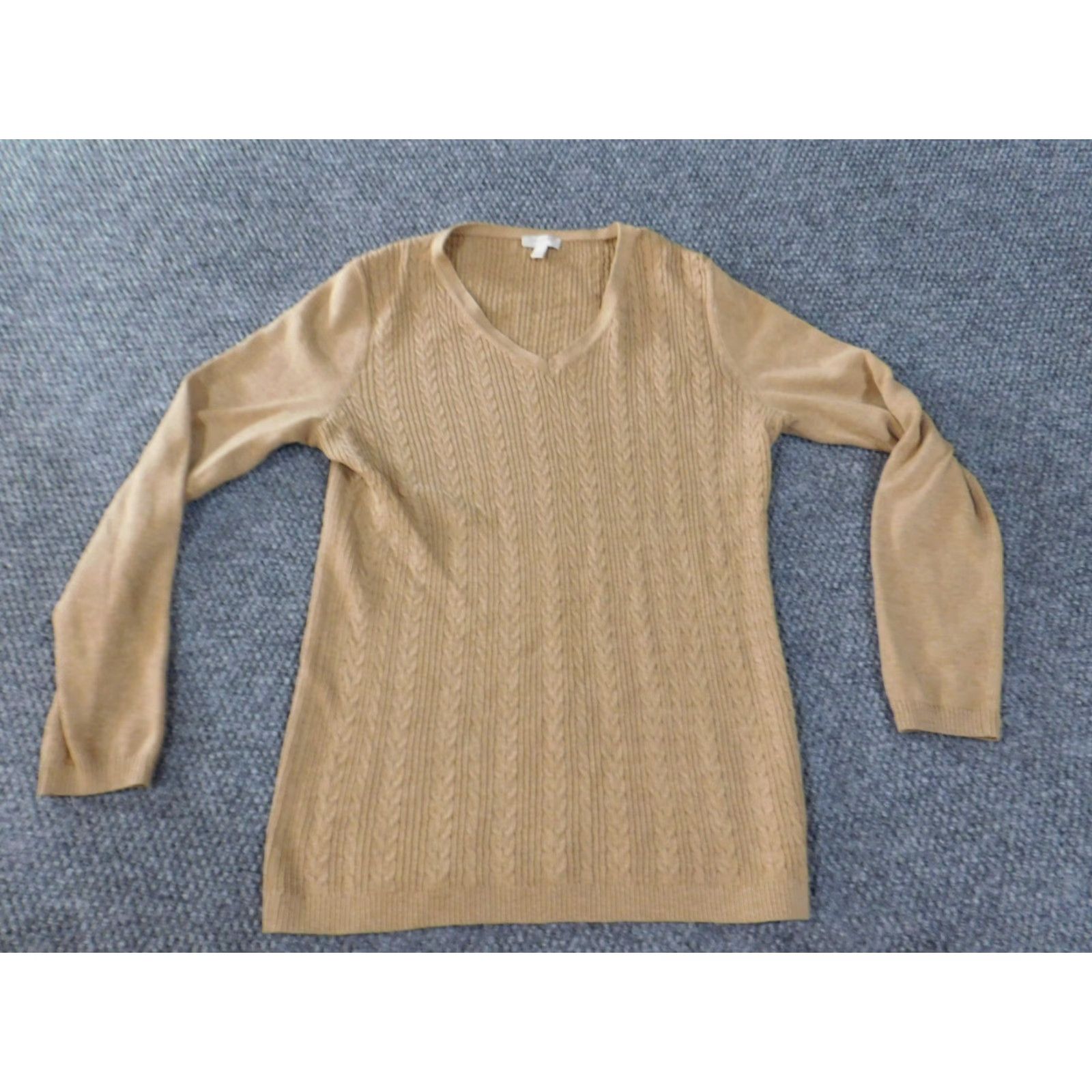 Talbots Talbots Sweater Womens Pullover Regular Small Beige Cotton Knit Crew Neck Stretch Knit Modern Classic Size S / US 4 / IT 40 - 2 Thumbnail