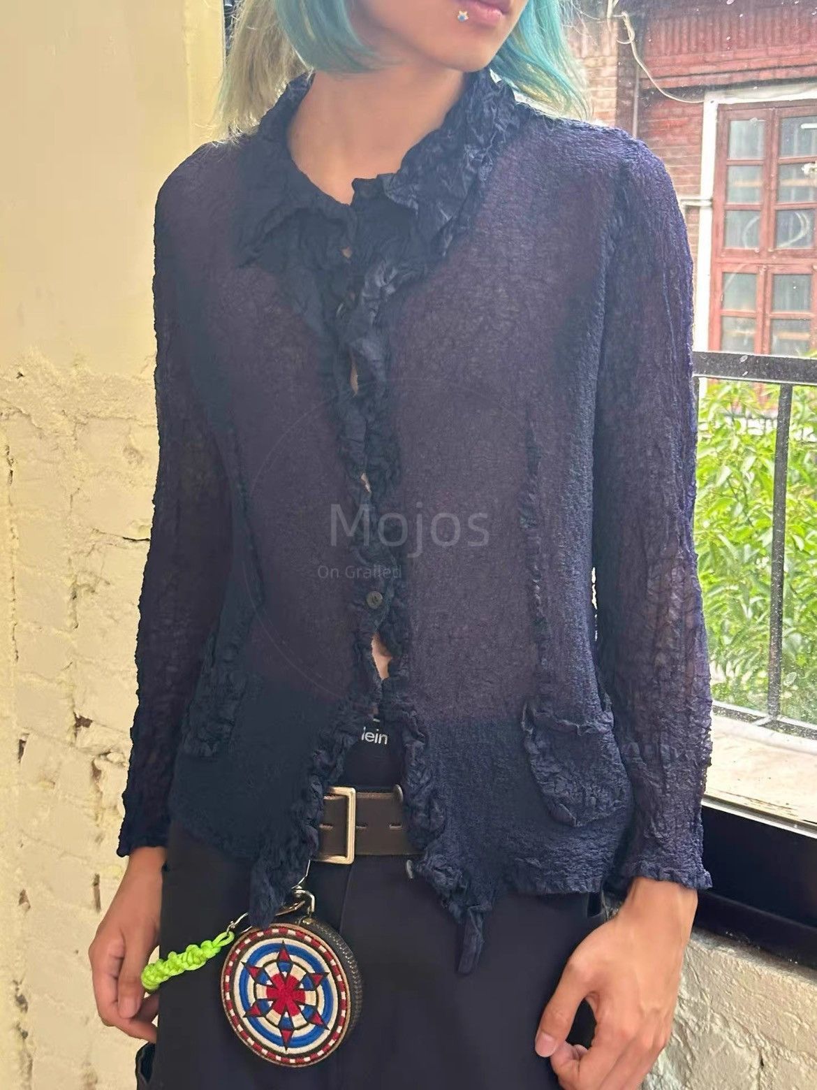 Issey Miyake Sz F Issey Miyake HaaT Winkled Flower Line Shirt-2508 Size US S / EU 44-46 / 1 - 5 Thumbnail