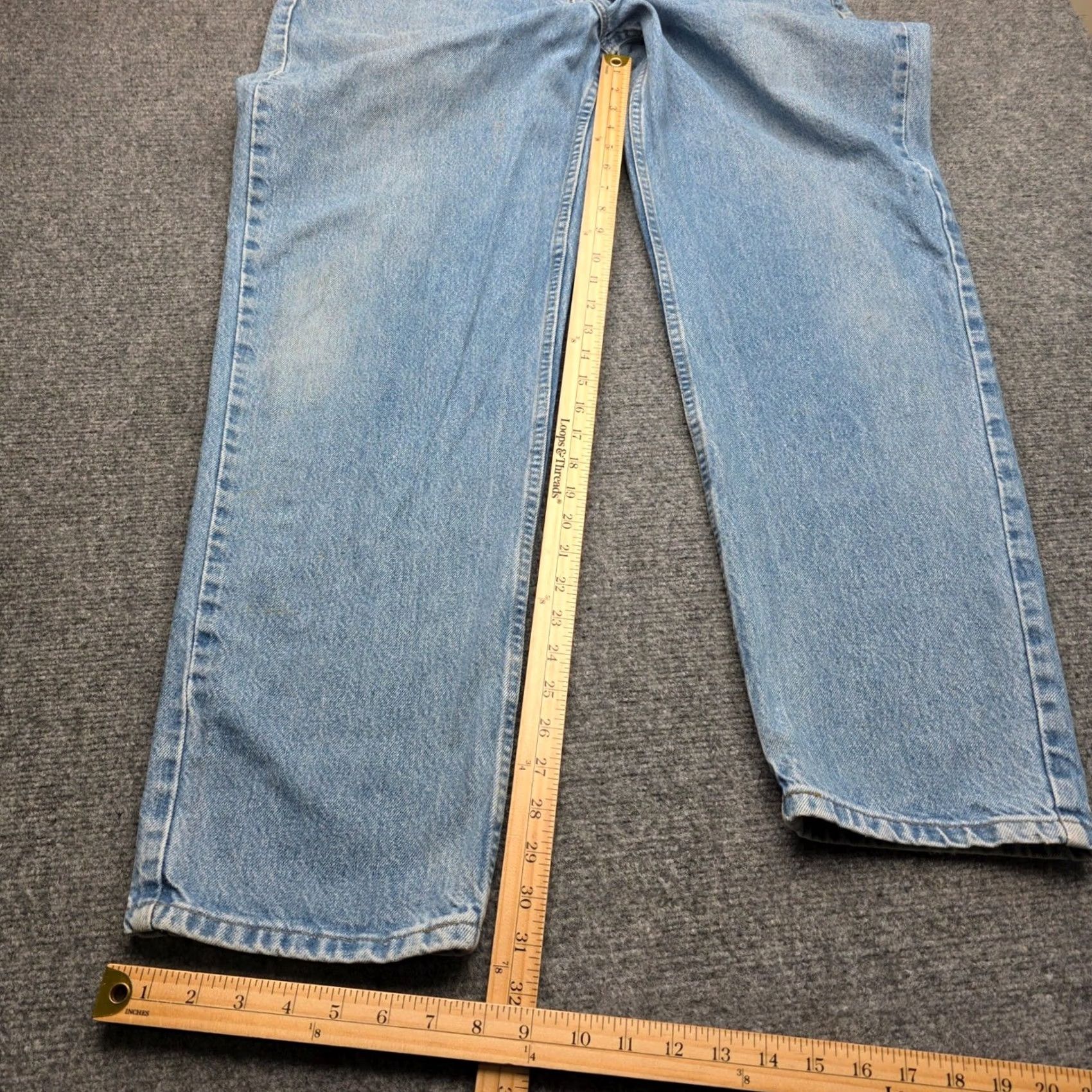 Carhartt Carhartt Relaxed Fit Straight Leg Jeans Mens 38x32 Light Wash Denim Work Size US 38 / EU 54 - 3 Thumbnail