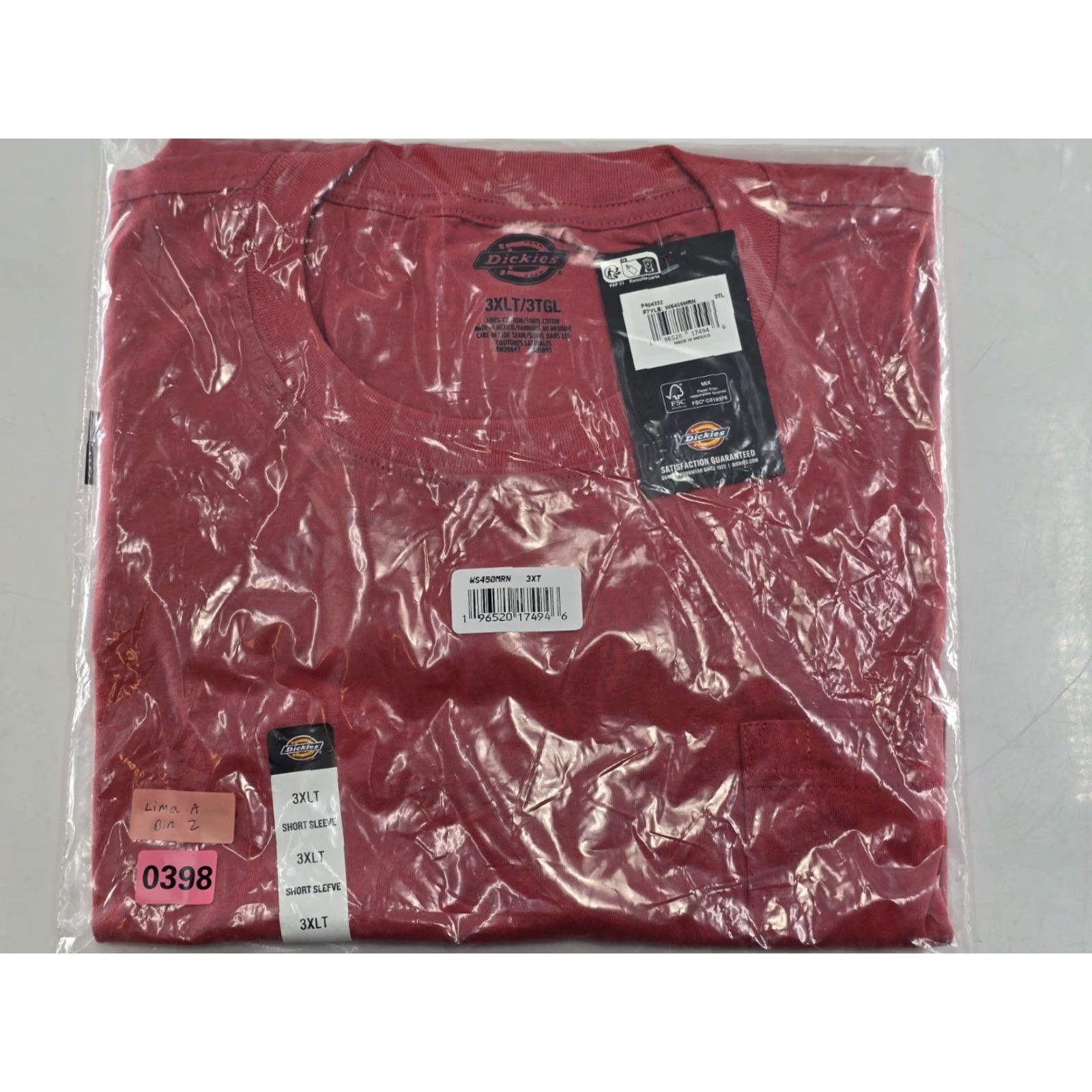 Dickies Dickies NWT Heavyweight SS Pocket Tee Relaxed - Rouge - 3XLT Shirt Men Size US XXL / EU 58 / 5 - 2 Thumbnail