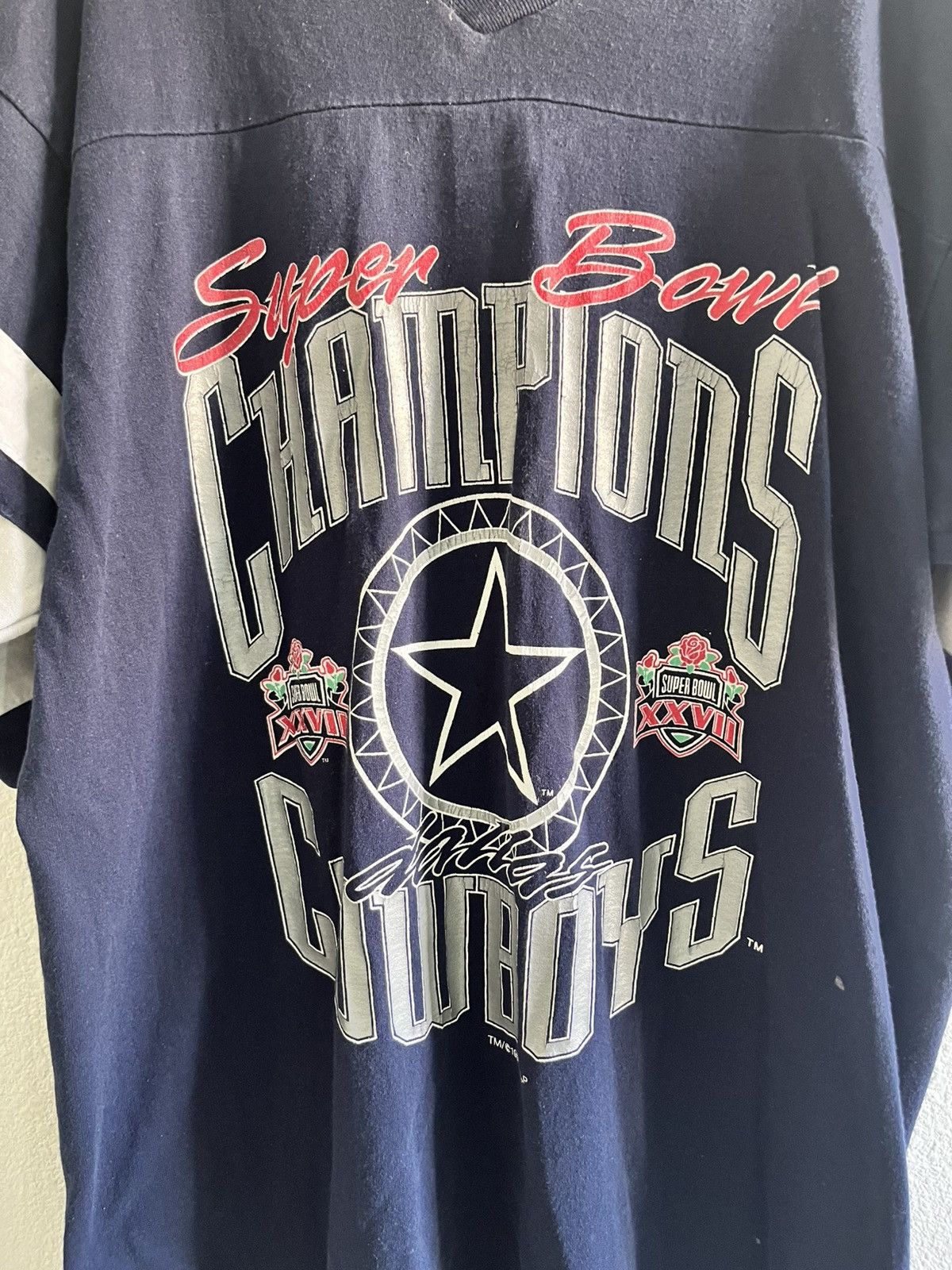 Logo 7 Vintage Logo 7 Dallas Cowboys Super Bowl 27 XXVII Vneck Size US L / EU 52-54 / 3 - 4 Thumbnail