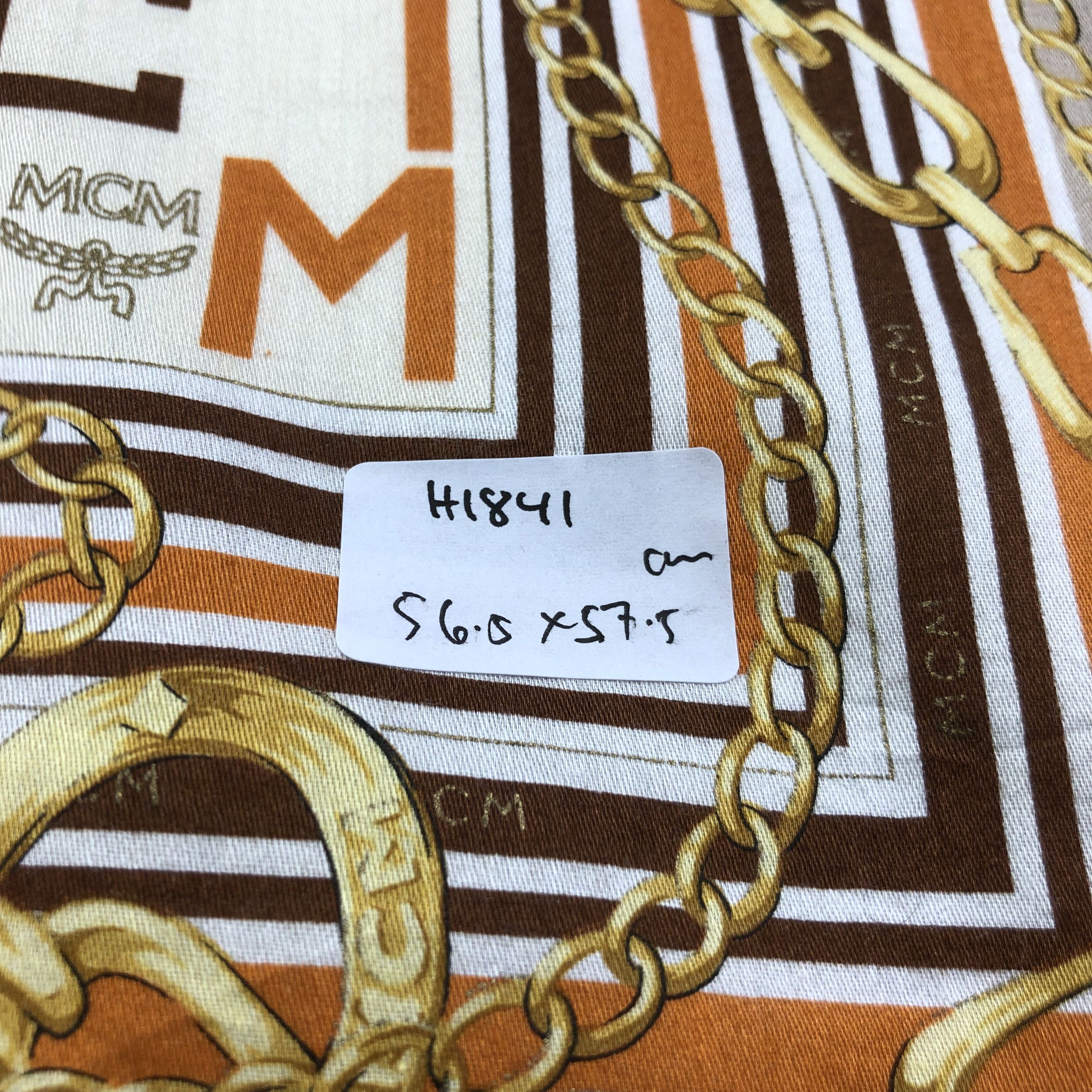 MCM MCM Gold Chains Handkerchief Neckerchief Bandana H1841 Size ONE SIZE - 5 Thumbnail