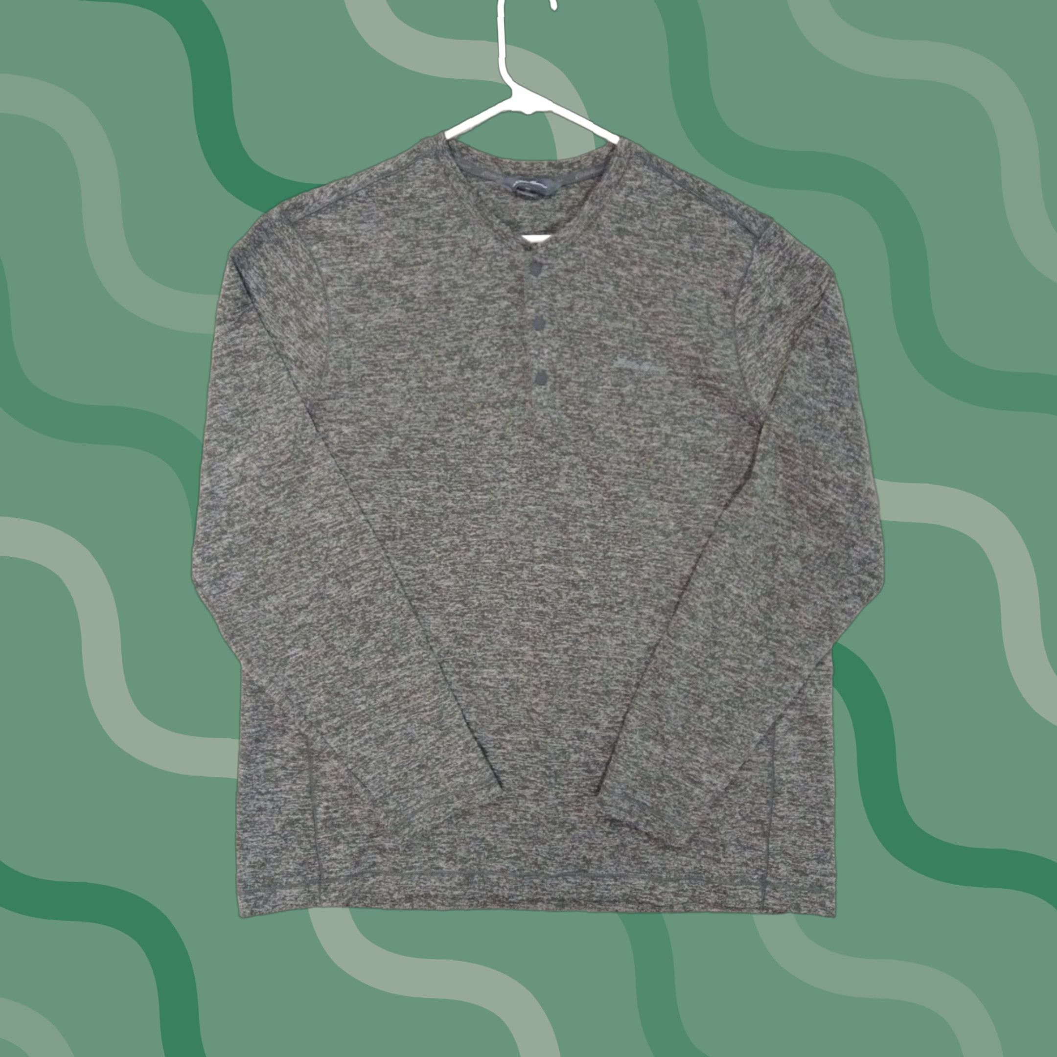 Eddie Bauer VINTAGE Eddie Bauer Shirt Mens XXL 2XL Heather Gray Henley Long Sleeve Pullover Snap Size US XXL / EU 58 / 5 - 1 Thumbnail