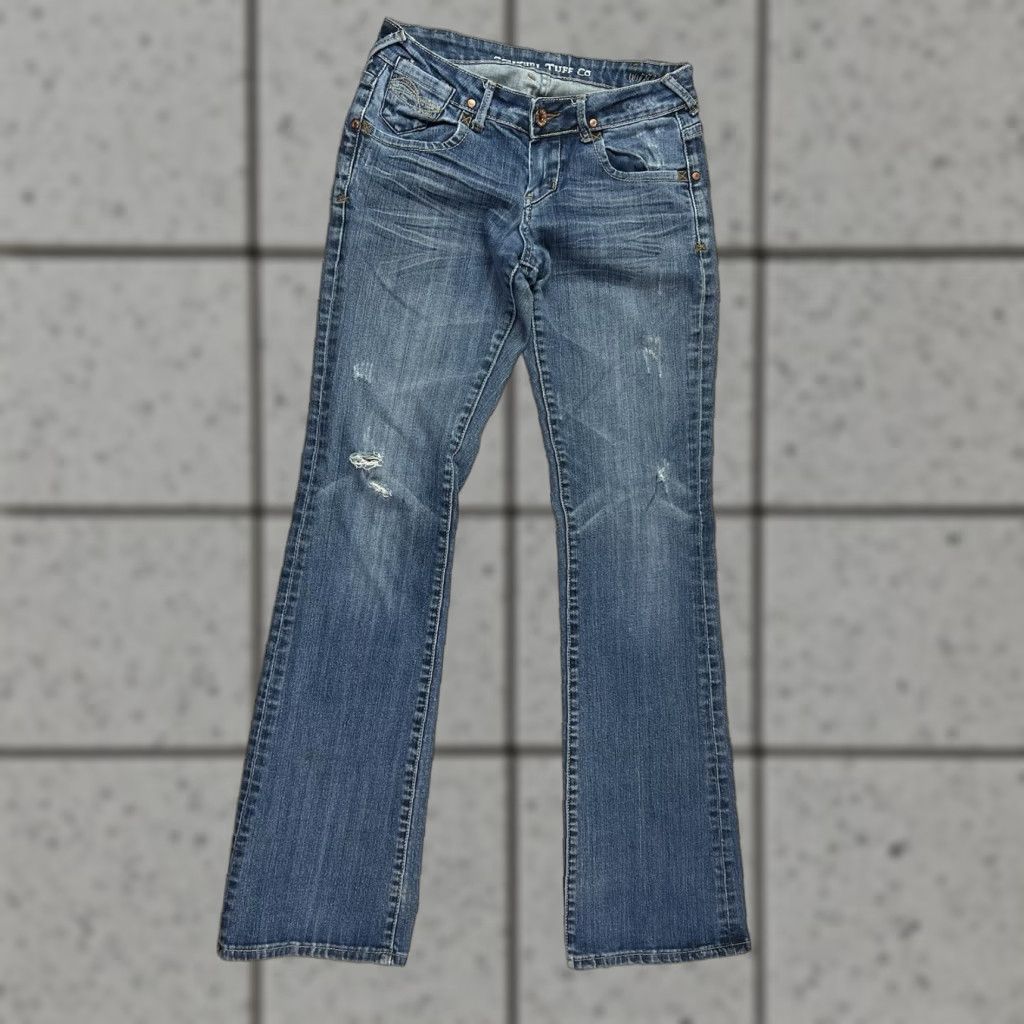 Vintage Cowgirl Tuff Jeans Women Denim Blue 27x35 Bootcut Pockets Embroidered Logo Light Wash Regular 27 Inclusive Size 27" / US 4 / IT 40 - 1 Thumbnail