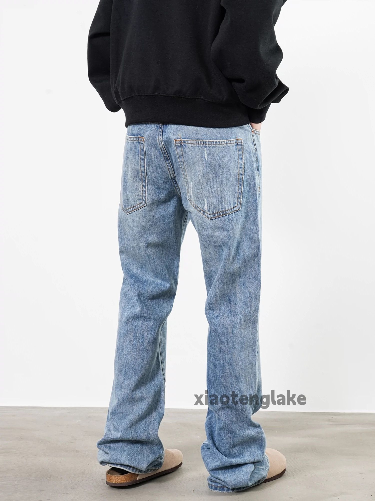 Jean × Vintage washed faded cleanfit skate hiphop yuppie flared jeans Size US 34 / EU 50 - 1 Thumbnail