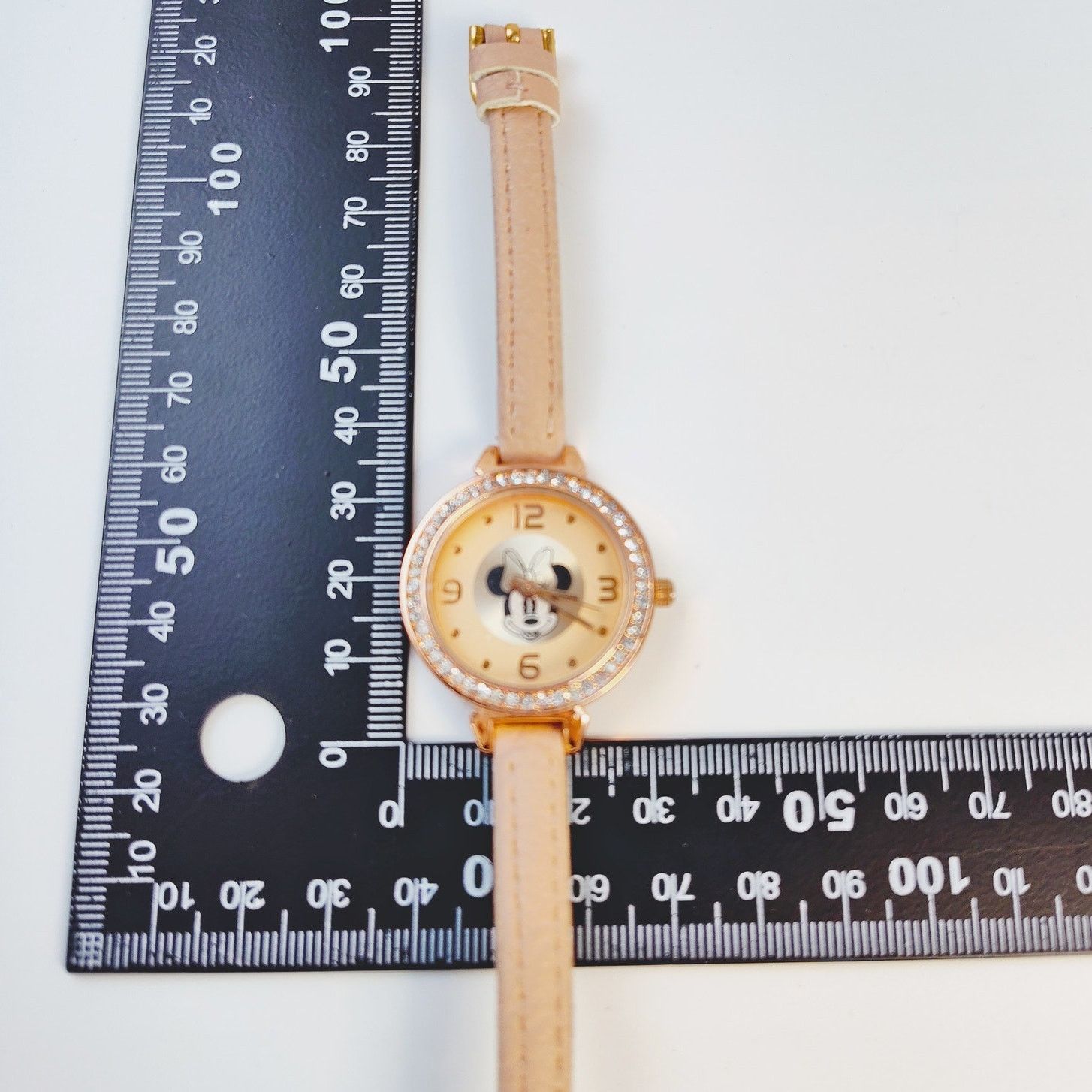 Disney Disney Minnie Mouse Rose Gold Watch White Rhinestones Size ONE SIZE - 7 Thumbnail