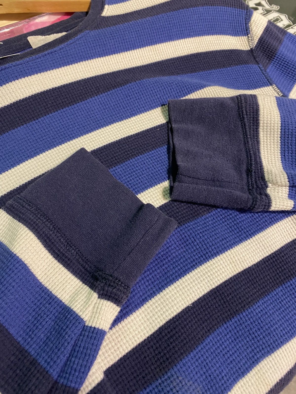 Polo Ralph Lauren Polo Ralph Lauren Striped Knit Waffle Long Sleeve Size L / US 10 / IT 46 - 4 Thumbnail
