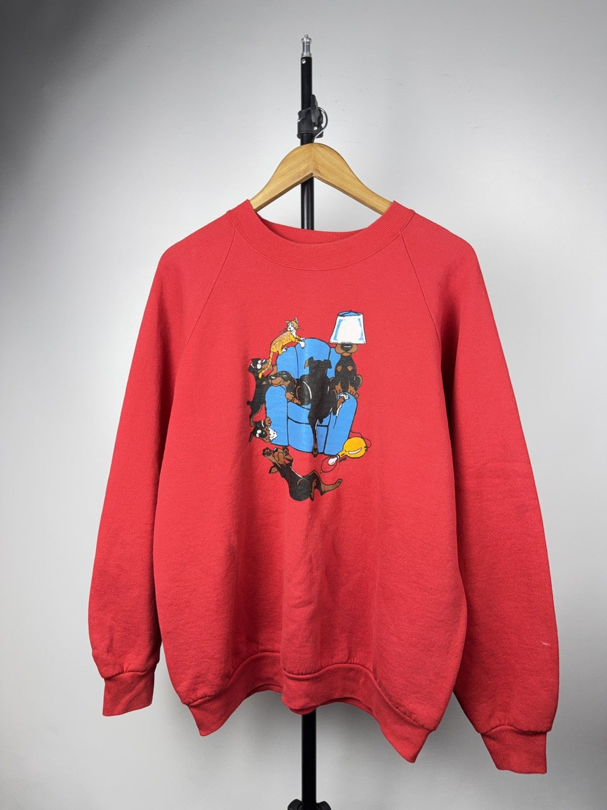Other Retro 90s Rare Doberman Dogs Cartoon Sweatshirt Vintage Size US L / EU 52-54 / 3 - 1 Thumbnail