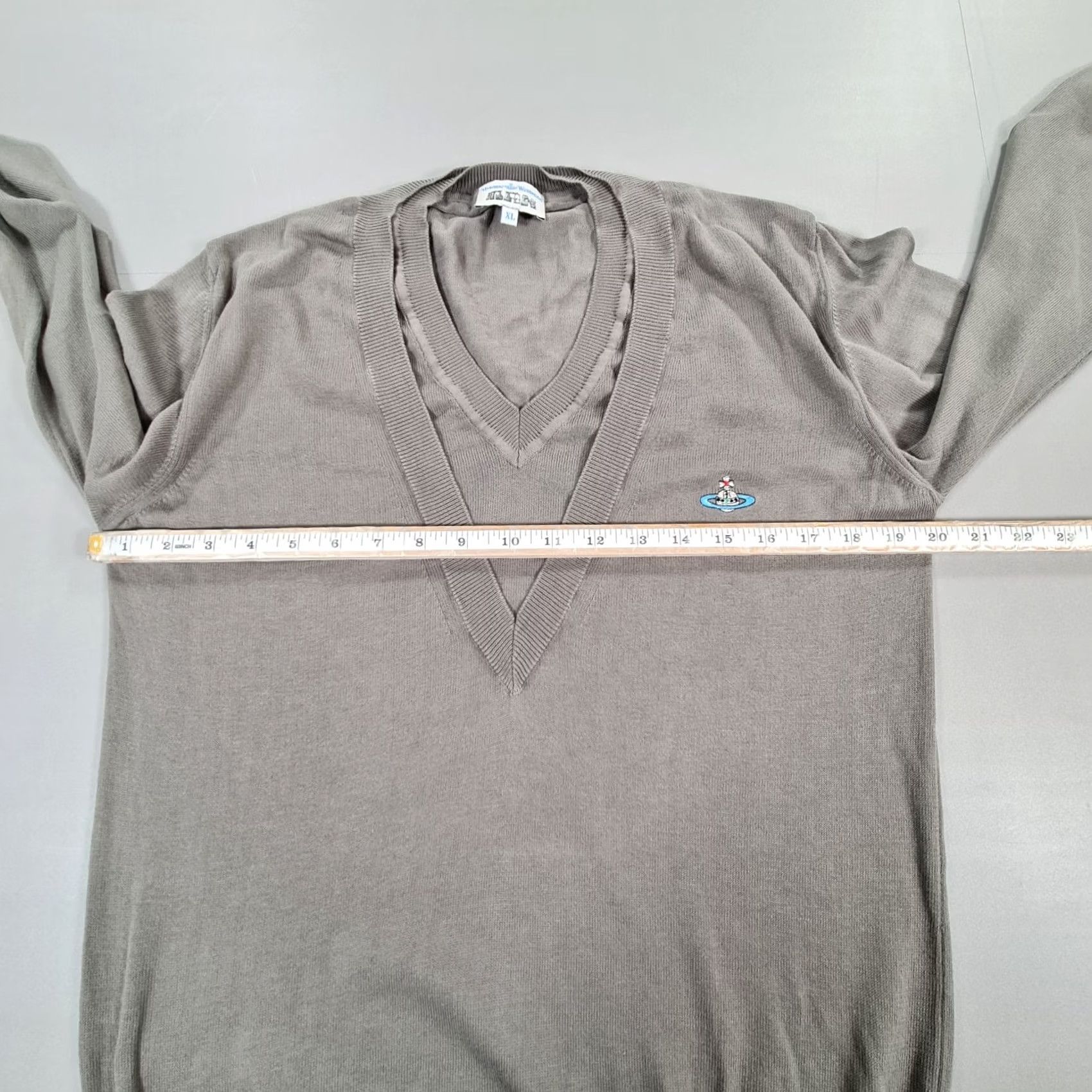 Vivienne Westwood Vivienne Westwood Jumper Mens V Neck Cotton Knit Pullover Grey XL Pullover Knit Shirt Size US XL / EU 56 / 4 - 5 Thumbnail