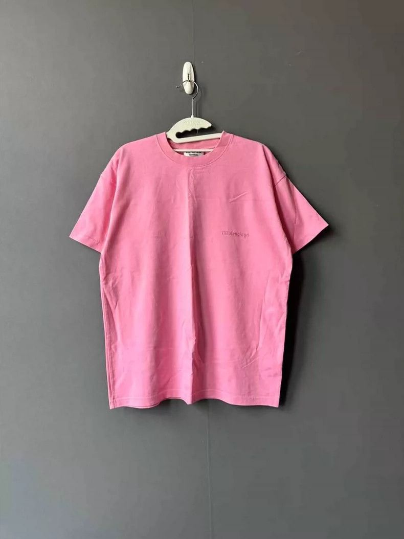 Balenciaga Balenciaga Pink embroidered logo short sleeve Size US XS / EU 42 / 0 - 1 Thumbnail