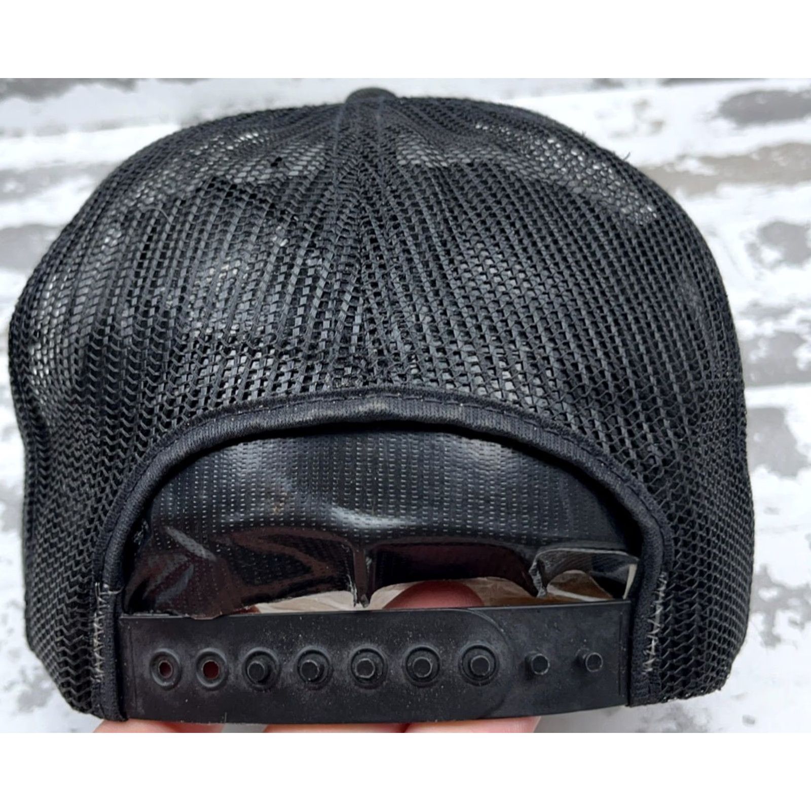 Vintage VINTAGE Trucker Hat Cap SnapBack Patch Farm 80s USA Global Environmental Leaf Hat Mens Black Cotton Twill Adjustable One Size Size ONE SIZE - 5 Thumbnail