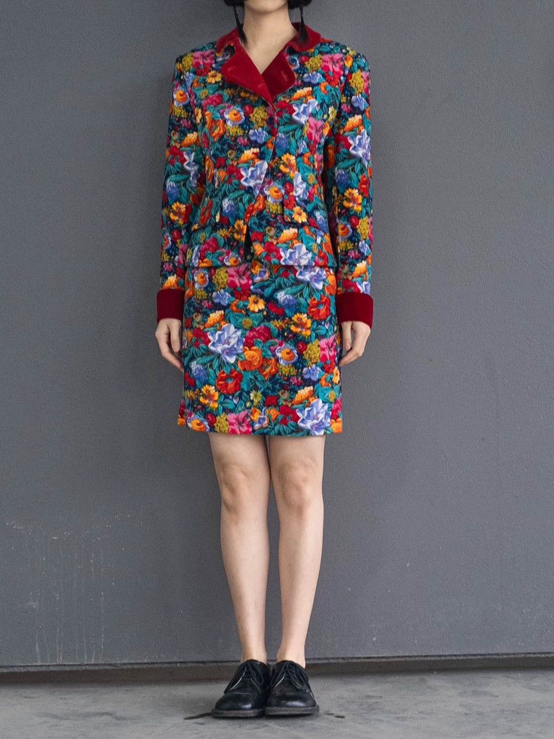 Kenzo KENZO Floral velvet patchwork set vintage Size M / US 6-8 / IT 42-44 - 1 Thumbnail