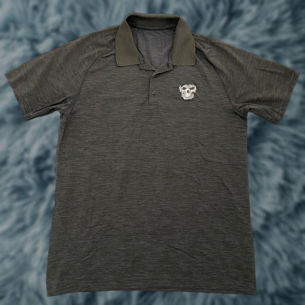 Lululemon Lululemon Polo Shirt Mens Large Black Short Sleeve Skull Logo Breathable Breathe Metal Vent Tech Heathered Polo Mens Size US L / EU 52-54 / 3 - 1 Thumbnail