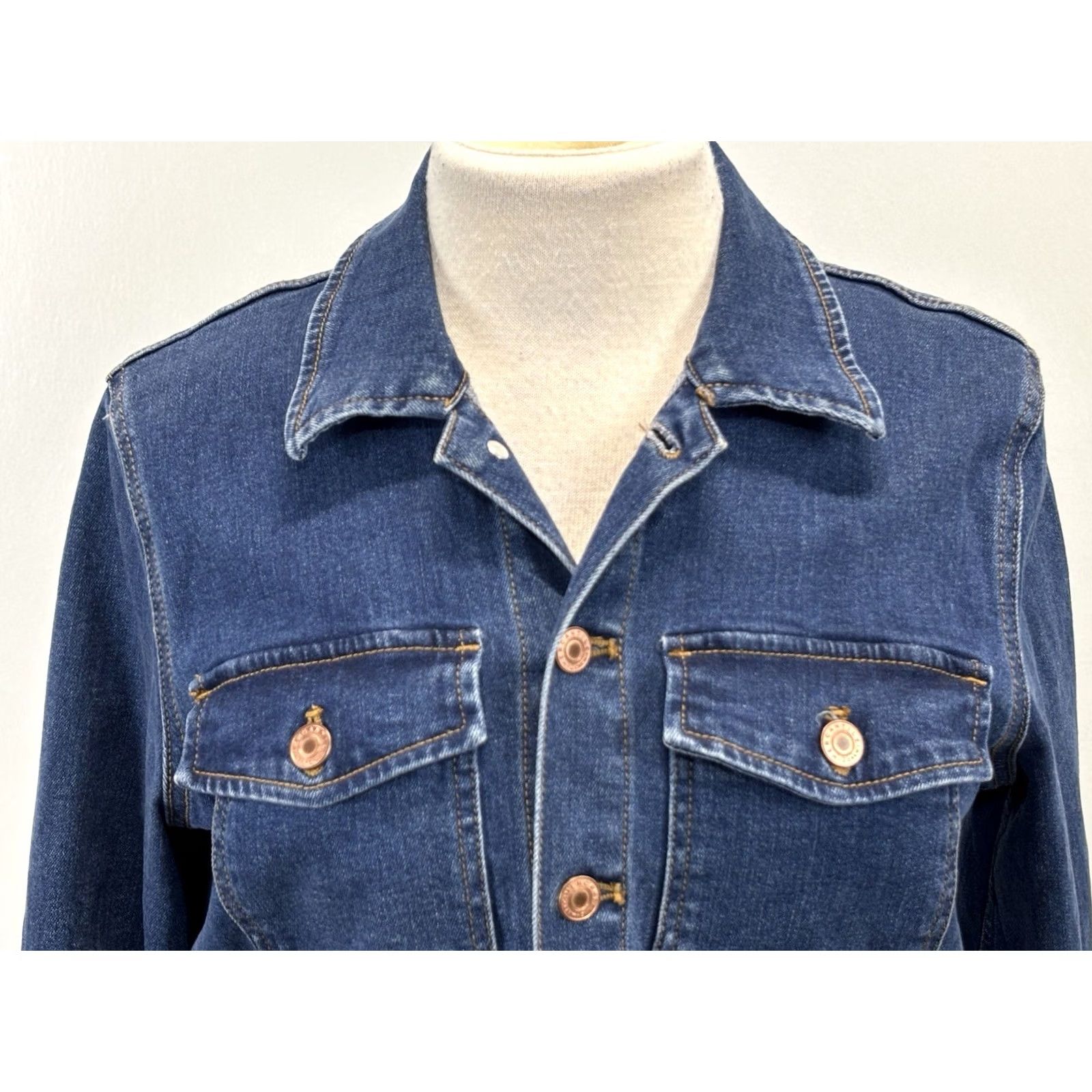 J.Crew J.CREW Mercantile Denim Trucker Jacket Blue Womens M Stretch Regular Jacket Modern Classic Outdoor Preppy Mens Womens Girls not applicable Size M / US 6-8 / IT 42-44 - 5 Thumbnail