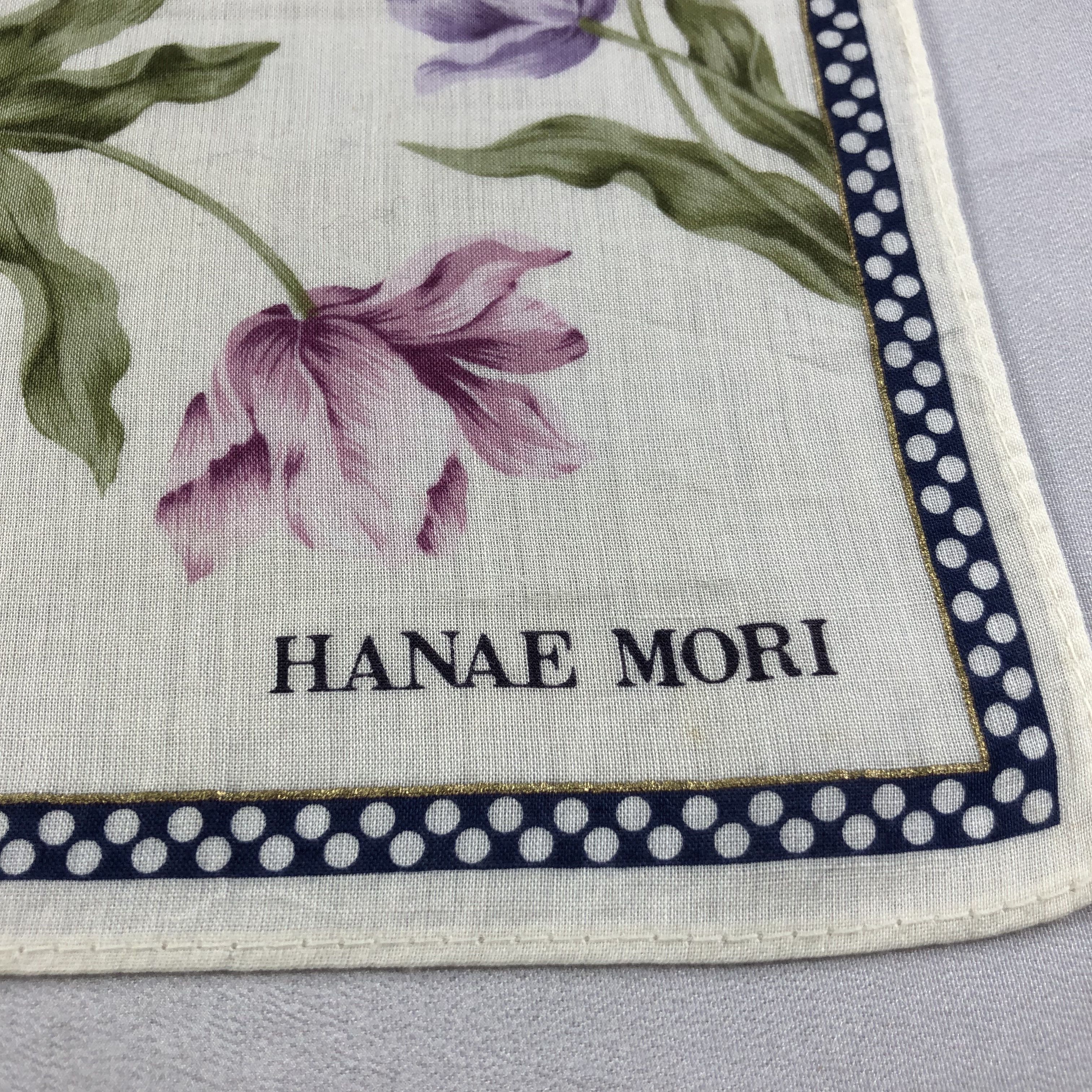 Hanae Mori × Vintage Hanae Mori Floral Handkerchief Neckerchief Bandana H2063 Size ONE SIZE - 4 Thumbnail
