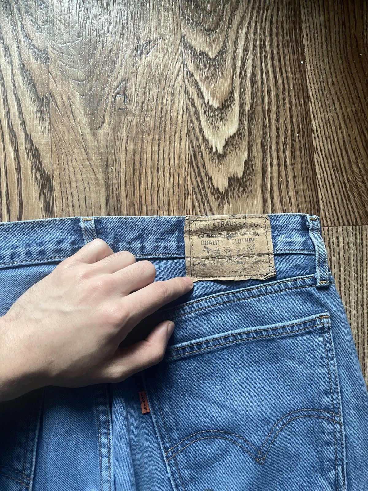 Levi's Vintage Levi’s 615 Baggy Blue Orange tab Faded Jeans Size US 34 / EU 50 - 6 Thumbnail