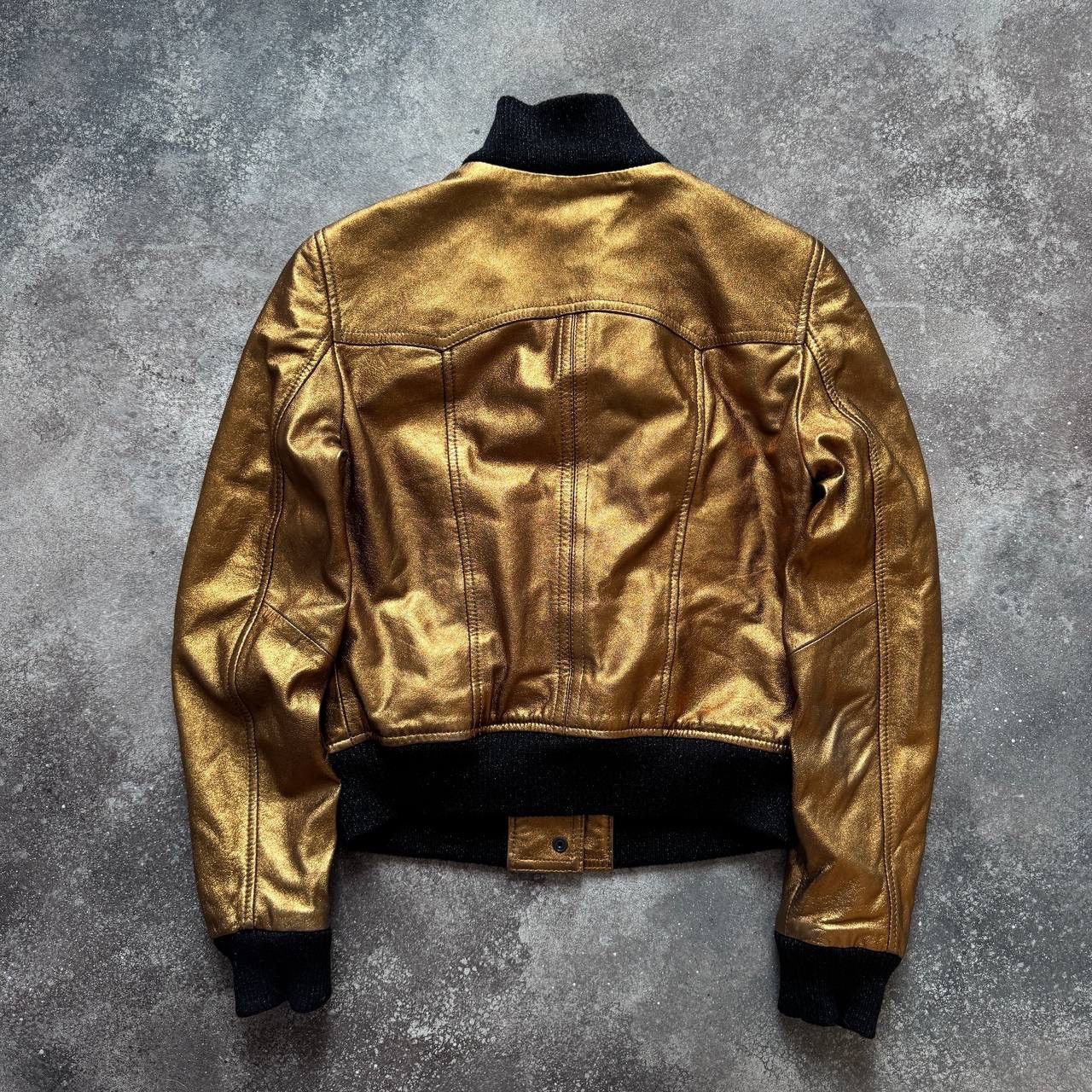 Dolce & Gabbana Dolce & Gabbana Vintage Y2K Glam Rock Gold Leather Jacket Size M / US 6-8 / IT 42-44 - 11 Thumbnail
