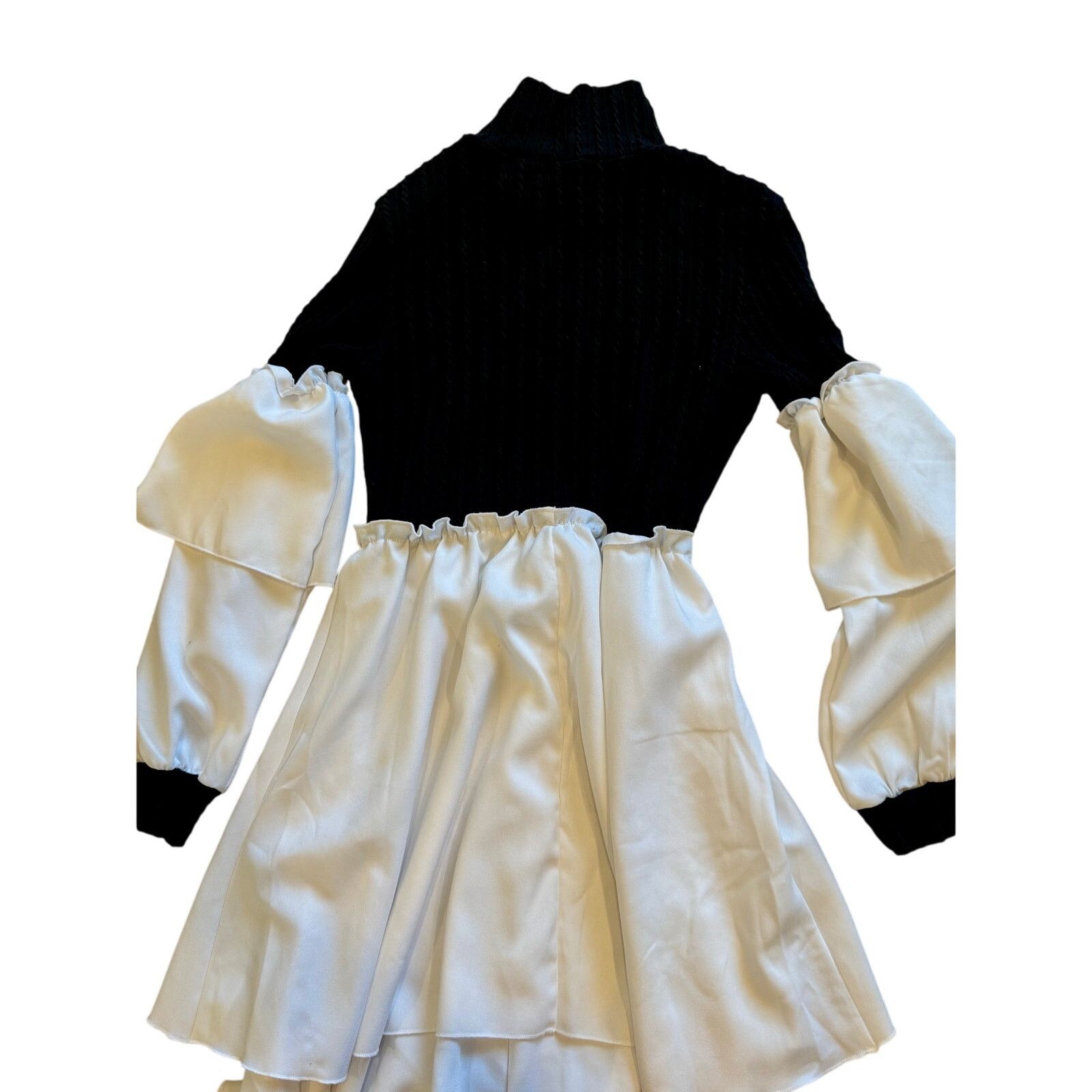 Lumen Et Umbra LUNE NWOT Two-Tone Bishop Sleeve High Neck Dress – Size XS Size XS / US 0-2 / IT 36-38 - 7 Thumbnail