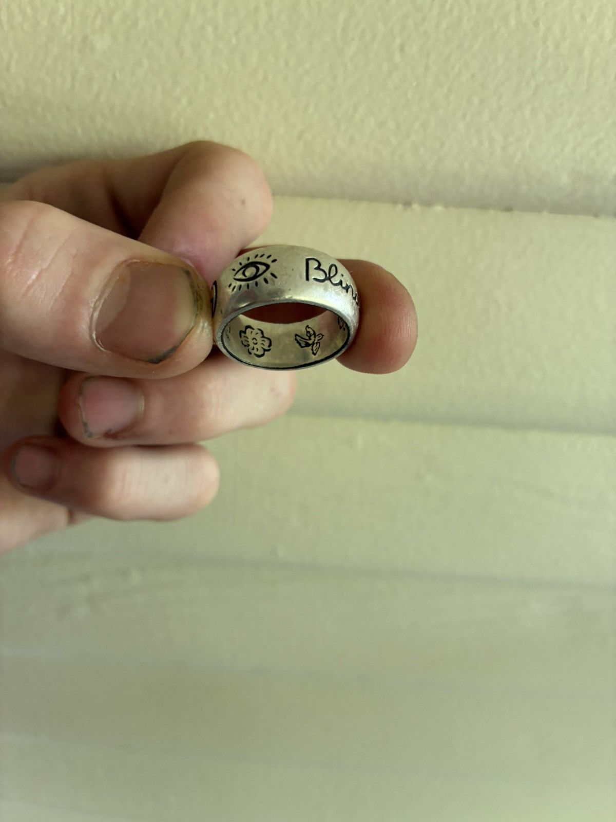 Gucci Gucci “Blind For Love” Sterling Silver Ring Size ONE SIZE - 5 Thumbnail