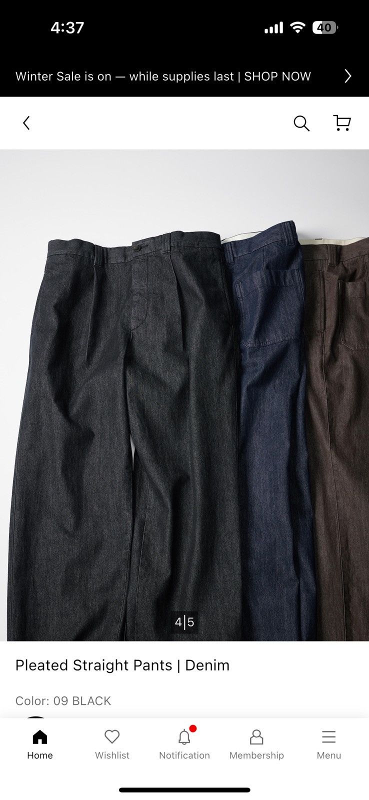 Uniqlo Navy Uniqlo C Straight Pleated Pants | Denim Size 30 Size US 30 / EU 46 - 2 Thumbnail