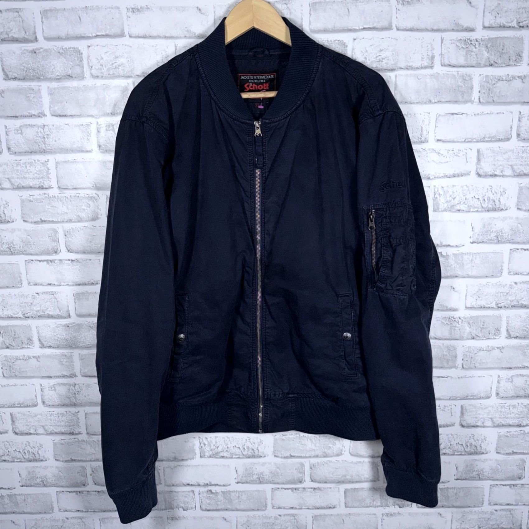 Schott VINTAGE Schott Blue Full Zip Jacket Mens XL Bomber Jacket Full Zip Men XL Blue Schott Bomber Mens XL Blue Full Zip Jacket Size US XL / EU 56 / 4 - 2 Thumbnail