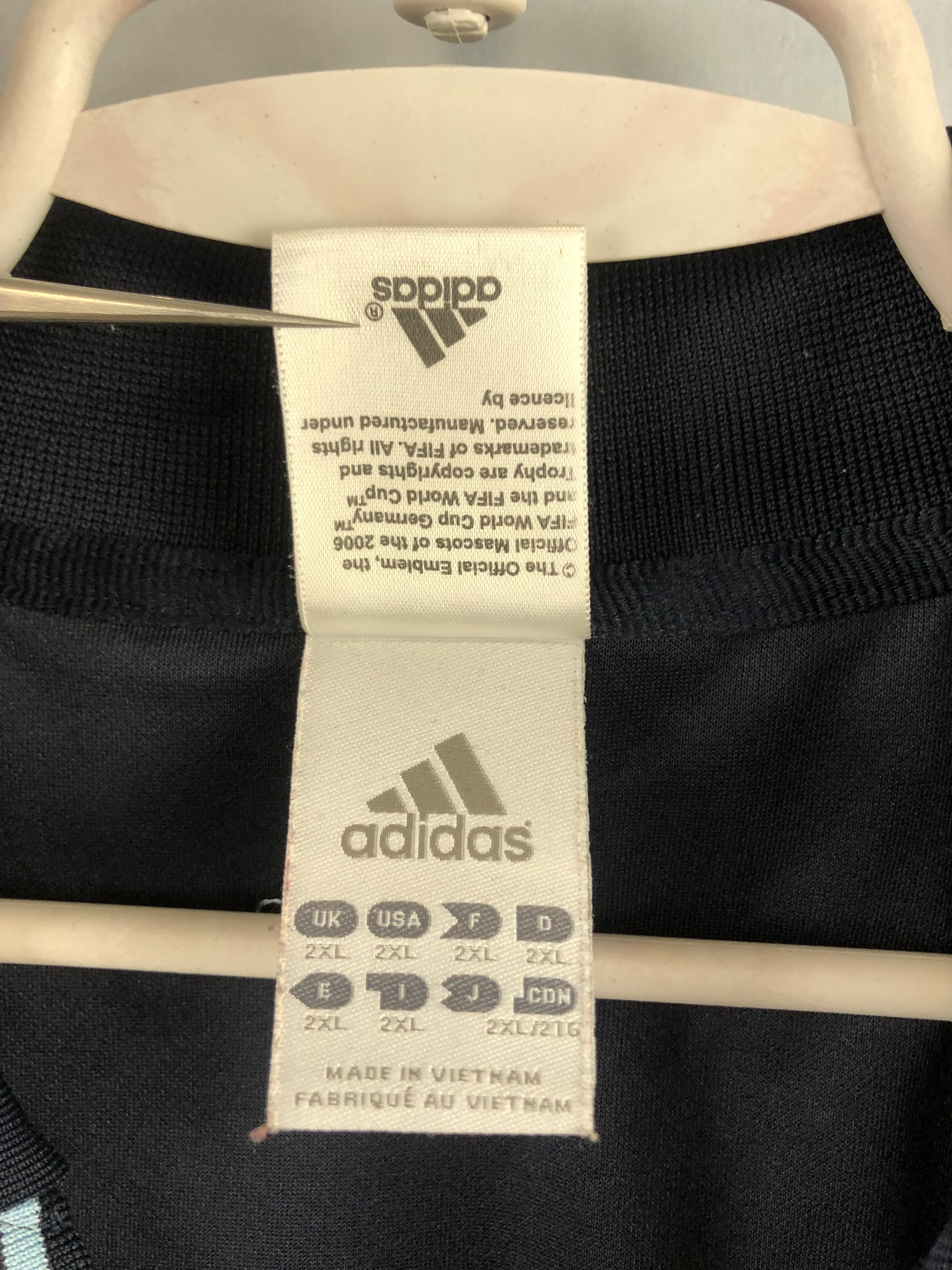 Adidas Vintage Argentina Football Shirt Soccer Jersey Messi Rare Size US XXL / EU 58 / 5 - 9 Thumbnail