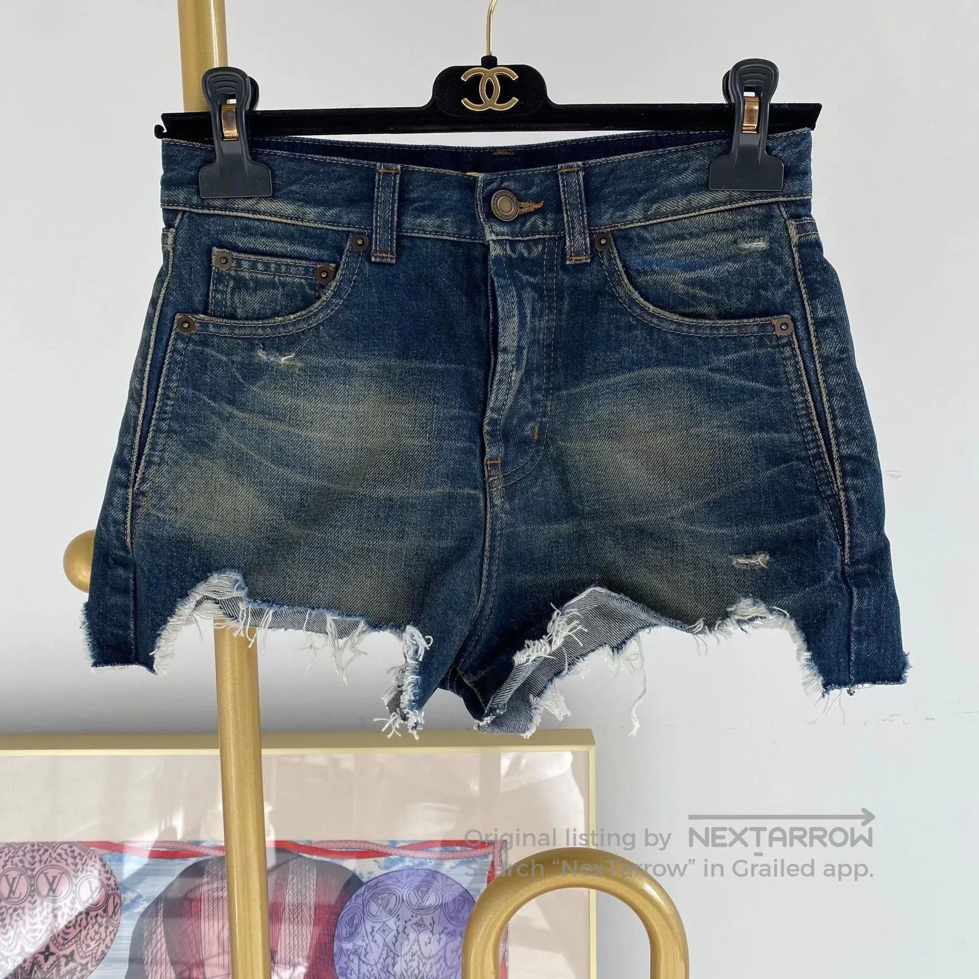 Saint Laurent Paris Saint Laurent Blue Denim Shorts 25. Size 25" / US 0 / IT 36 - 1 Thumbnail
