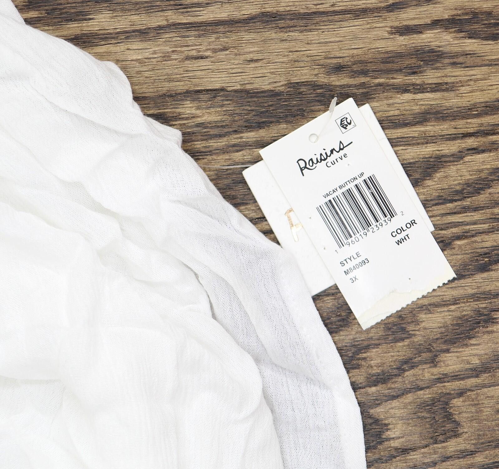 Other Raisins Vacay Button-up Shirt Cover Up M840093 White 3x Size ONE SIZE - 3 Thumbnail