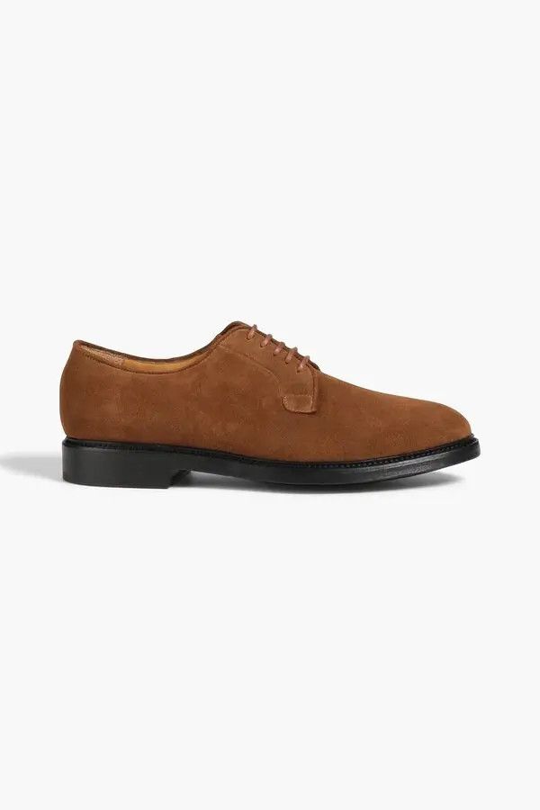 Officine Generale o1mle1025 Kim Suede Derby Shoes in Brown Size US 10 / EU 43 - 1 Thumbnail