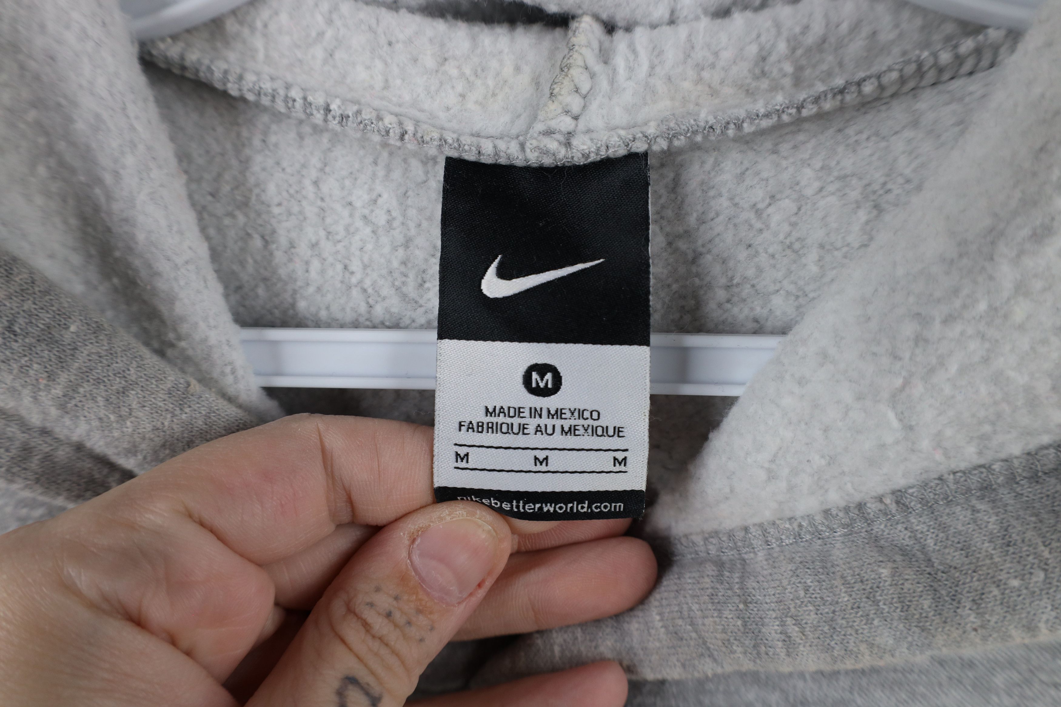 Nike Vintage Nike Center Swoosh Hoodie Sweatshirt Heather Gray Size US M / EU 48-50 / 2 - 10 Thumbnail