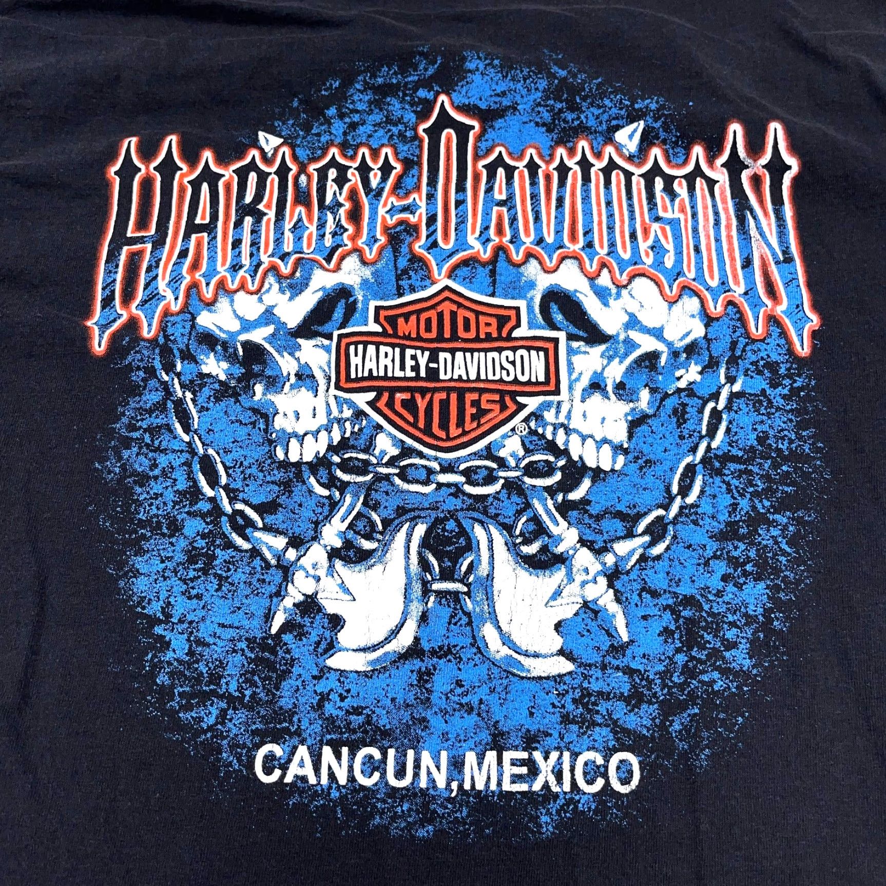 Harley Davidson Harley-Davidson Shirt Men Small Black Tee Skull Shield Cancun USA 80s Retro Logo Classic Graphic Print Short Sleeve T-Shirt Size US S / EU 44-46 / 1 - 3 Thumbnail