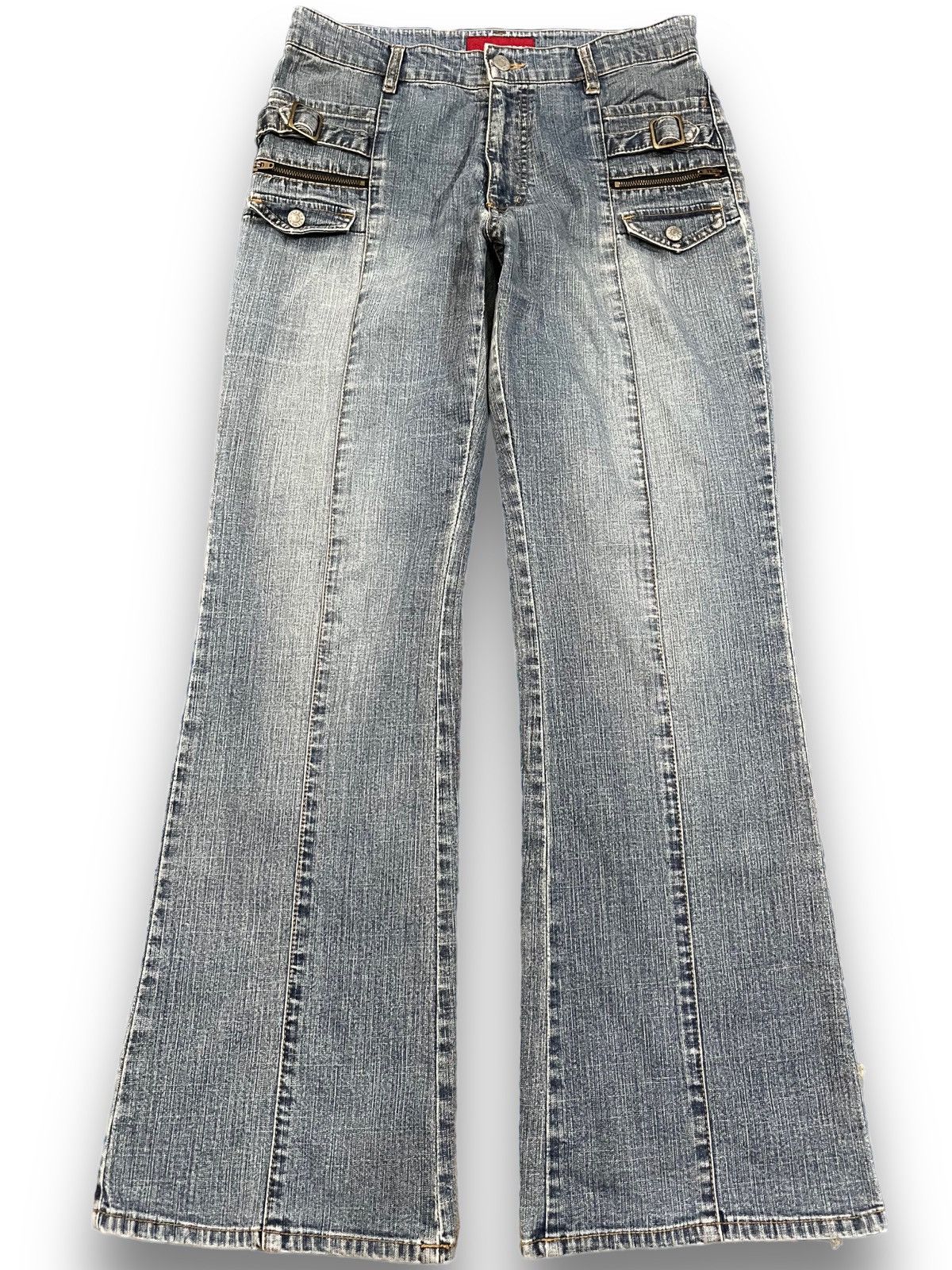 Fashion Victim Vintage Flash Cargo Punk Flare Soft Denim Size US 29 - 1 Thumbnail