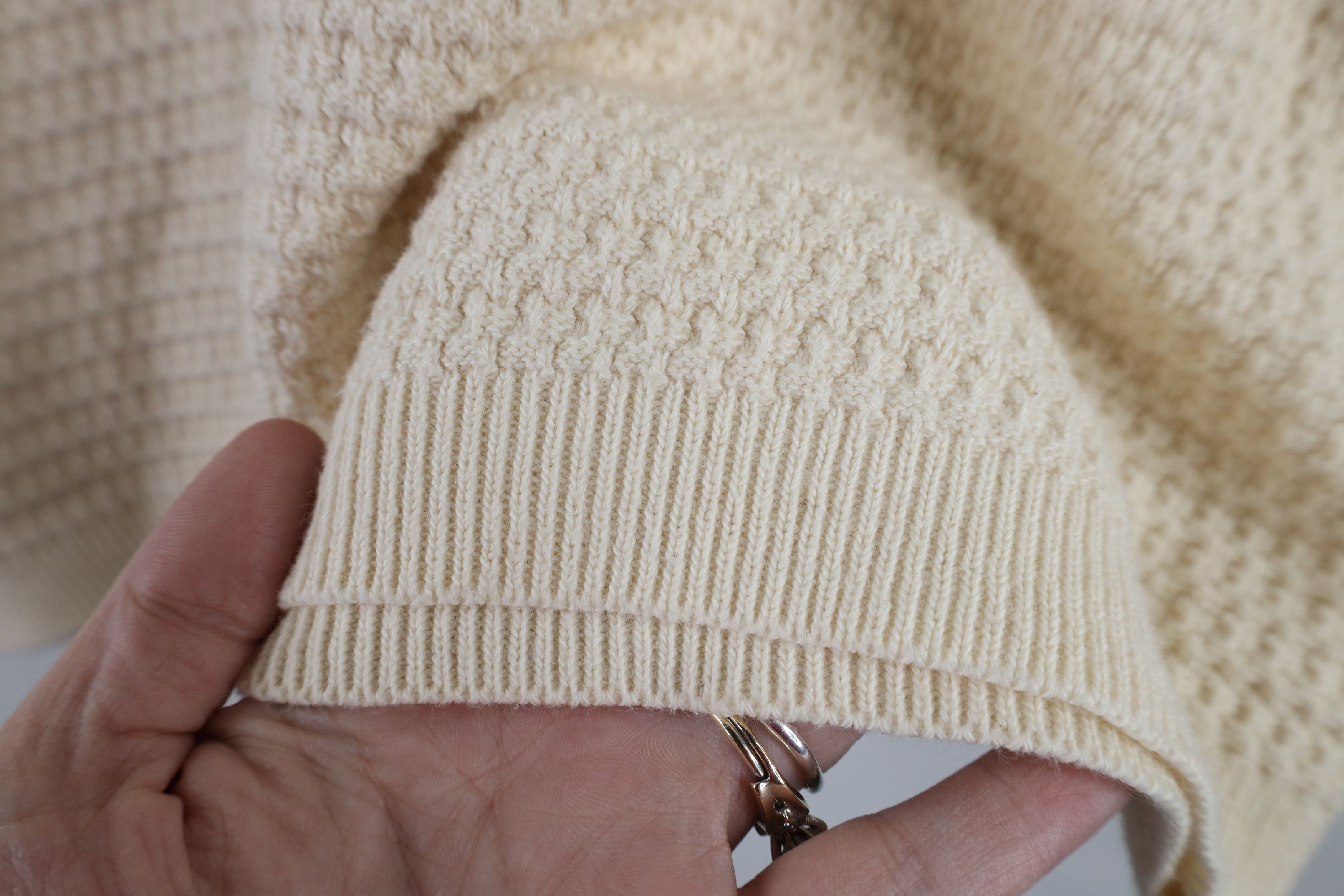 Vintage Vintage 90s Streetwear Cotton Knit Henley Sweater Cream Size US L / EU 52-54 / 3 - 11 Thumbnail