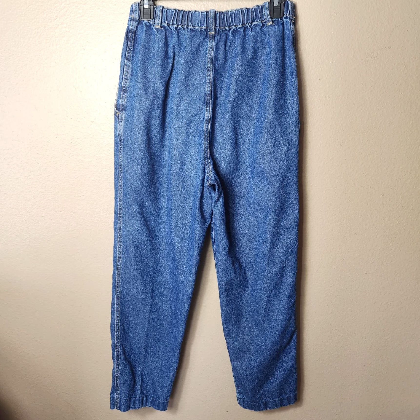 Vintage VINTAGE Compagnie Group B Jeans High Rise Pleated Front Elastic Back - Size 8, Denim, Blue, 1990s, USA, Regular, Mens? Size 30" / US 8 / IT 44 - 6 Thumbnail