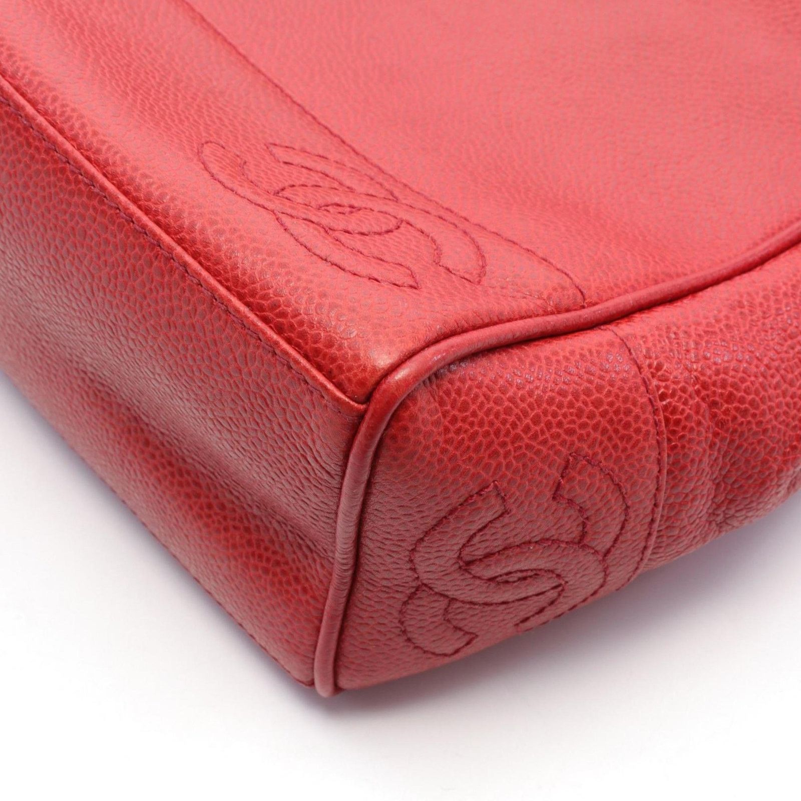 Chanel Red Caviar Leather Shoulder Bag