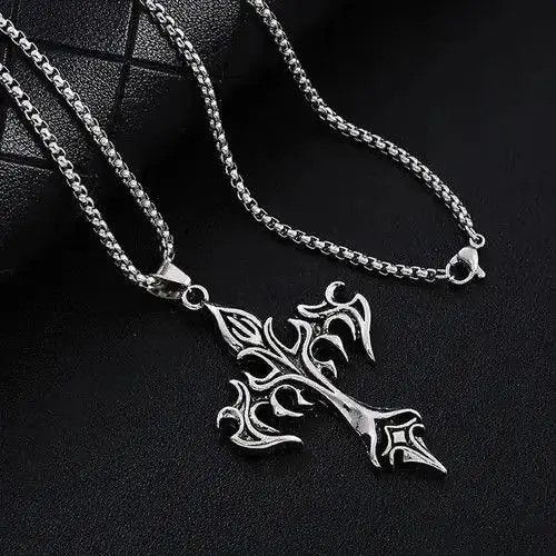 Jewelry 371Gothic Cross Pendant Necklace Size ONE SIZE - 3 Thumbnail