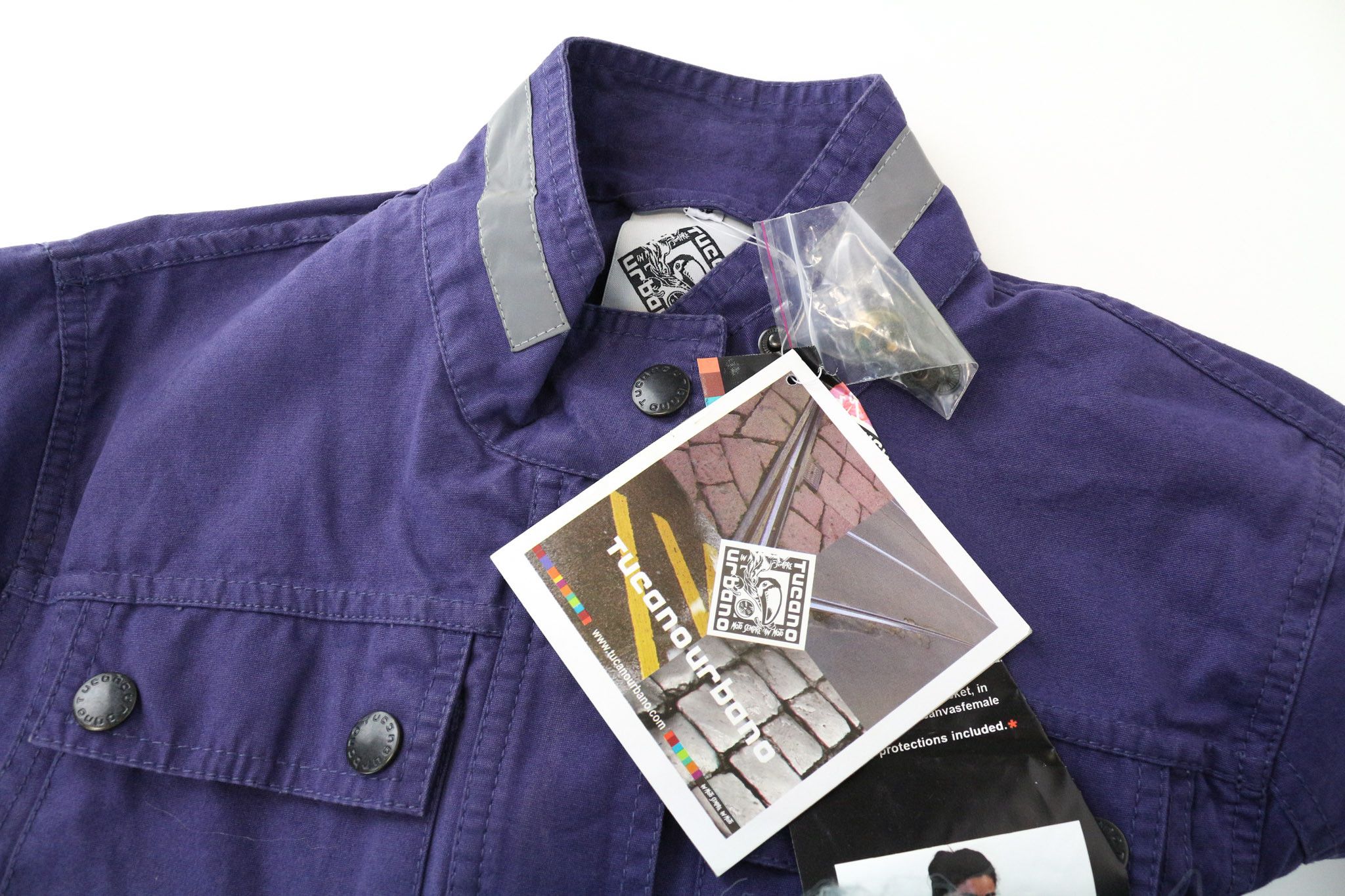 Other SHORTY IT38 Purple Cotton Moto Jacket 75002 Size M / US 6-8 / IT 42-44 - 3 Thumbnail