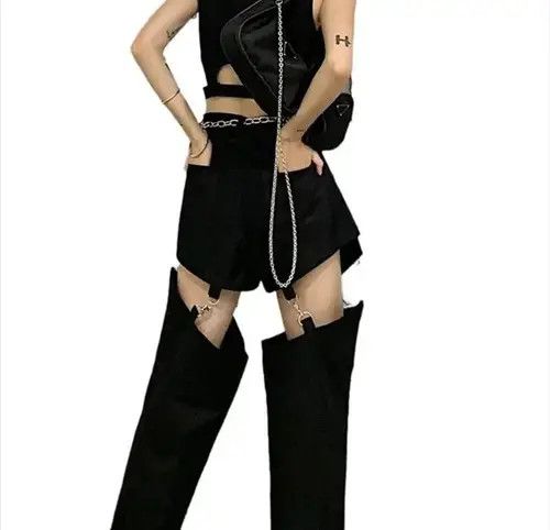Japanese Brand Hollow Out Slit Design High Waist 2022 Womens Jeans Size 30" / US 8 / IT 44 - 4 Thumbnail
