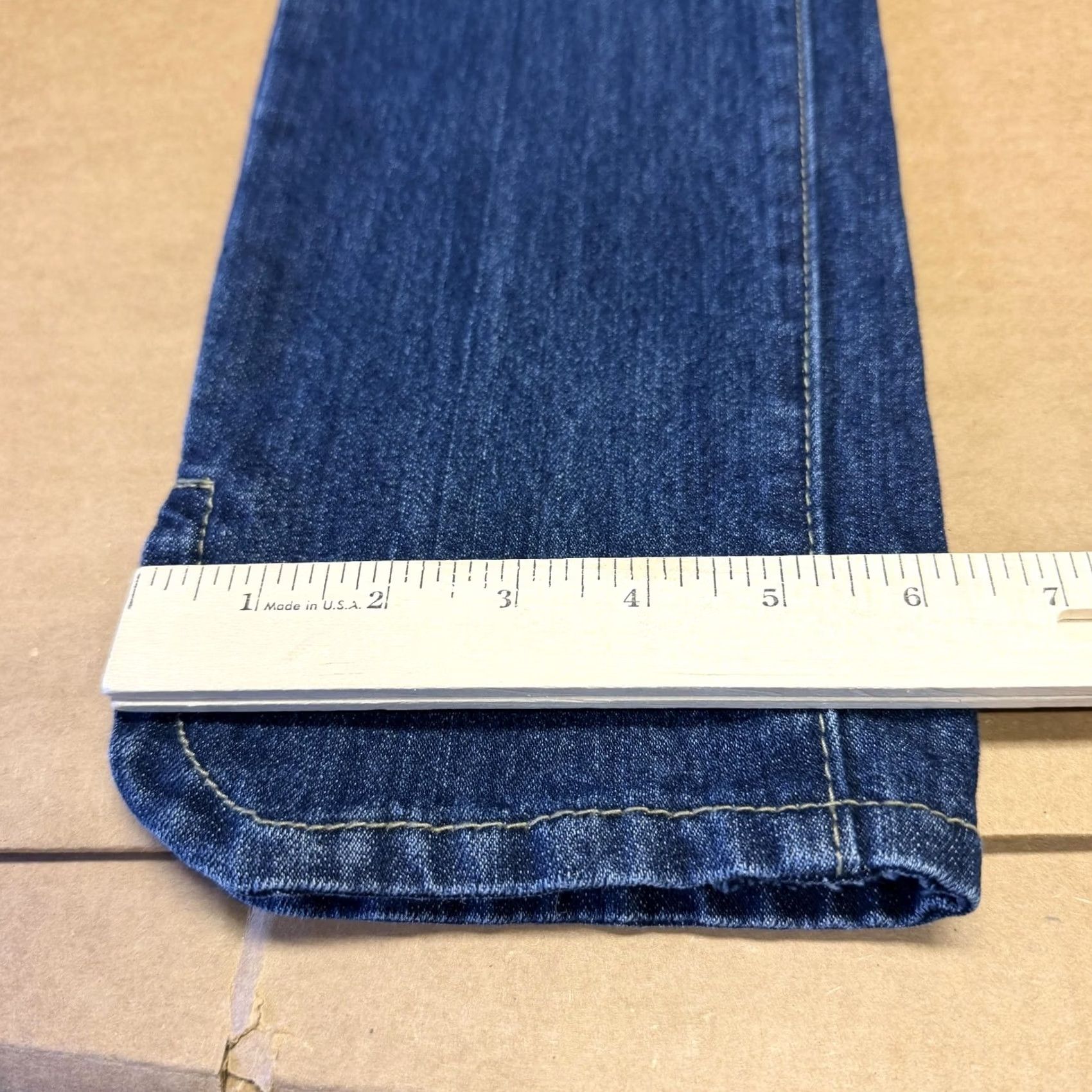 Vintage Apple Bottoms Jeans Juniors 13/14 Blue Low Rise Slim Straight Distressed Stretch Denim Jeans Size 34" / US 12 / IT 48 - 2 Thumbnail