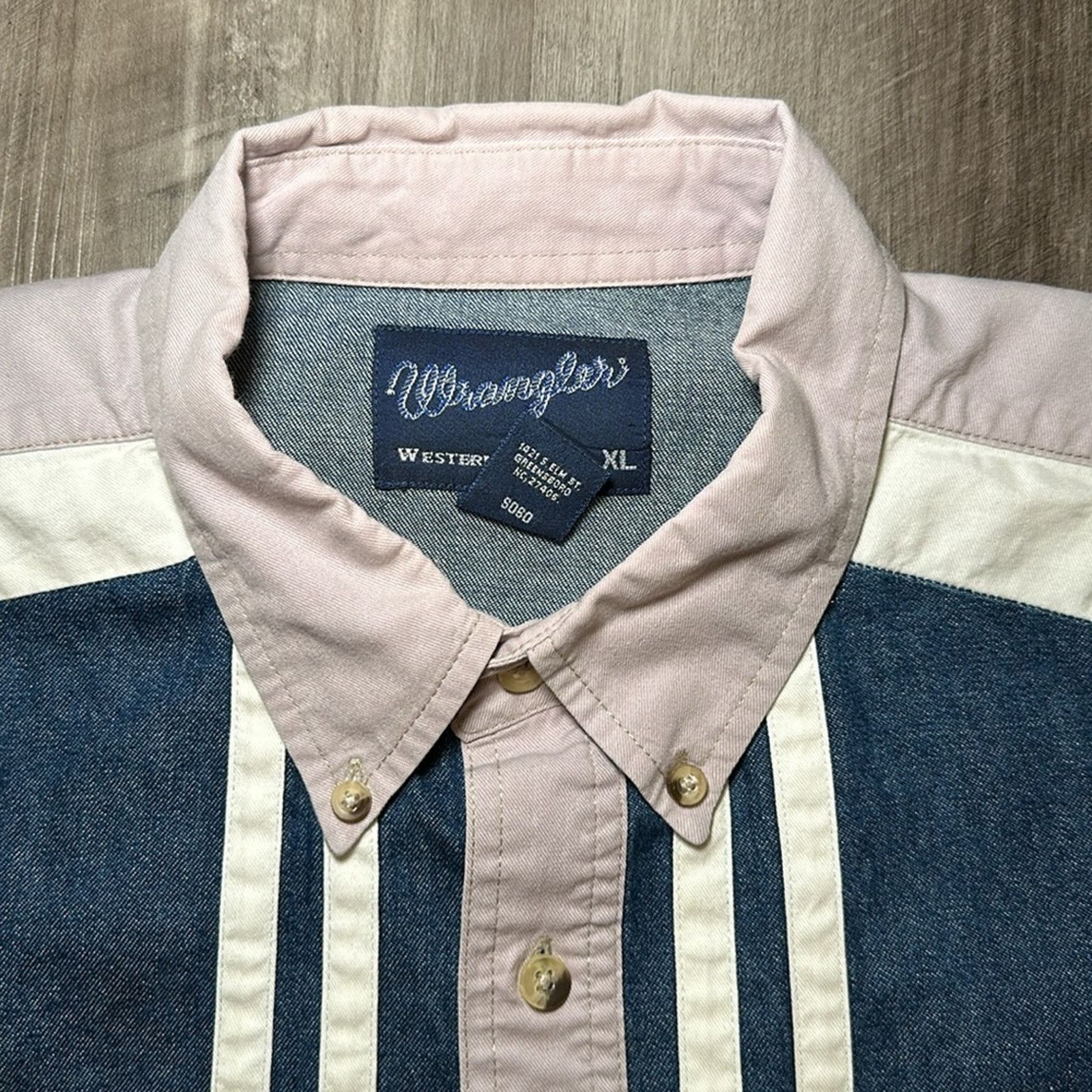 Wrangler Wrangler Vintage Western Denim Long Sleeve Button Down - XL Size US XL / EU 56 / 4 - 5 Thumbnail