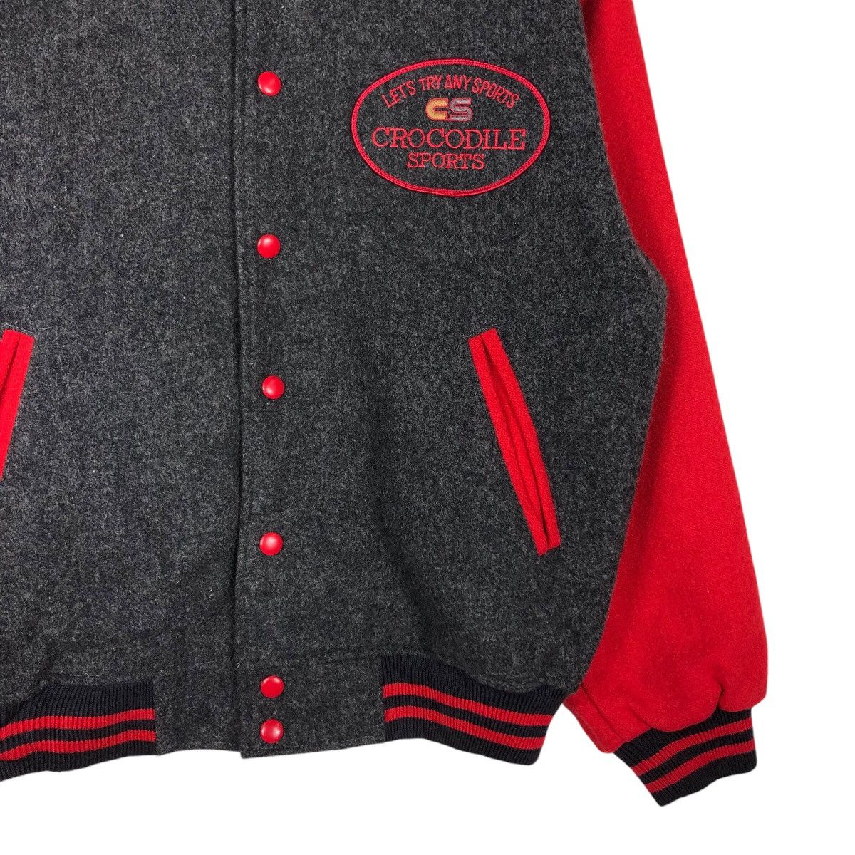 Japanese Brand Vintage Wool Varsity Bomber Jacket Crocodile Sports BigLogo Size US M / EU 48-50 / 2 - 6 Thumbnail