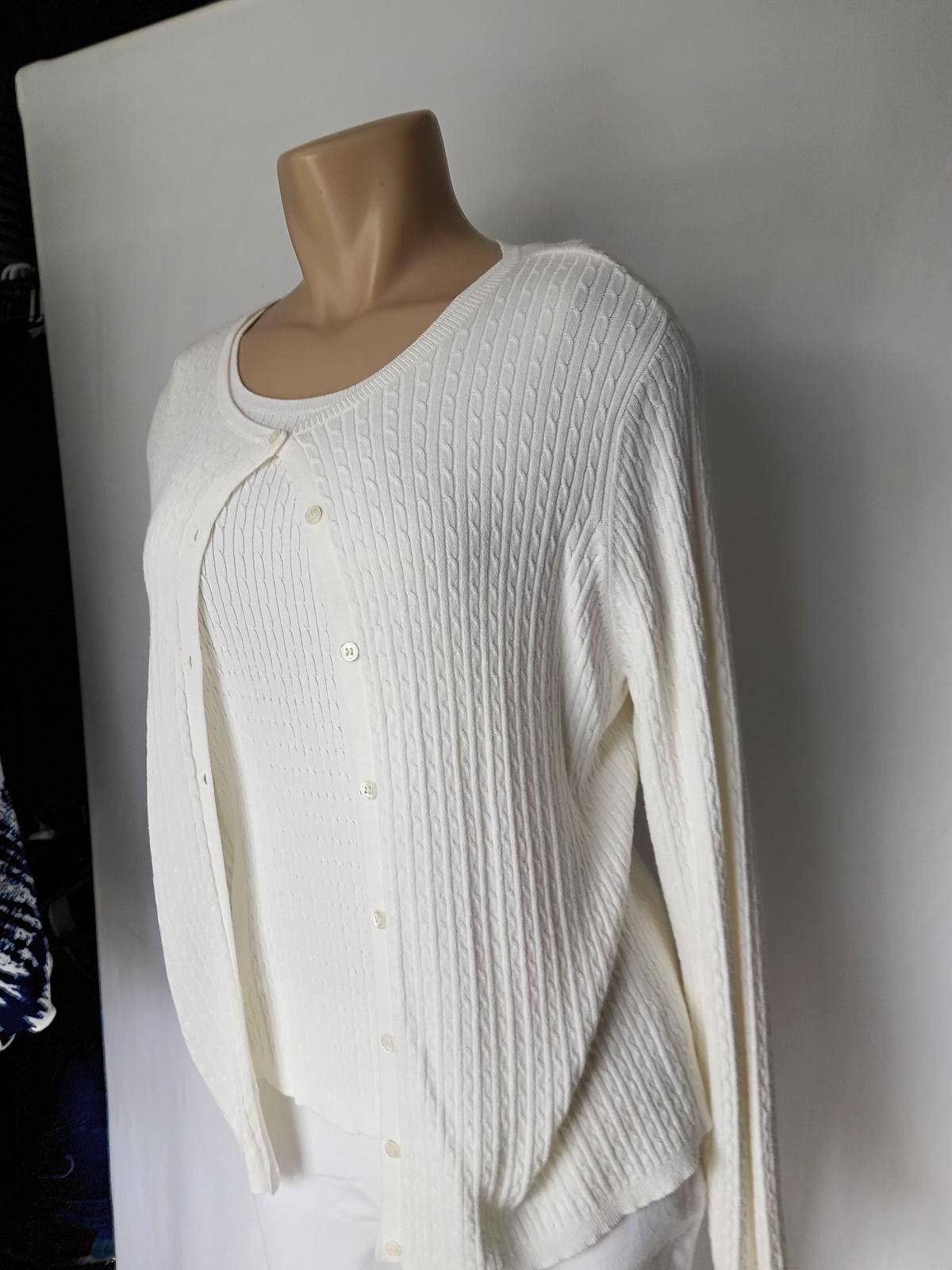 Charter Club Chic Charter Club White Ribbed Cardigan and Tank Set Size M / US 6-8 / IT 42-44 - 2 Thumbnail