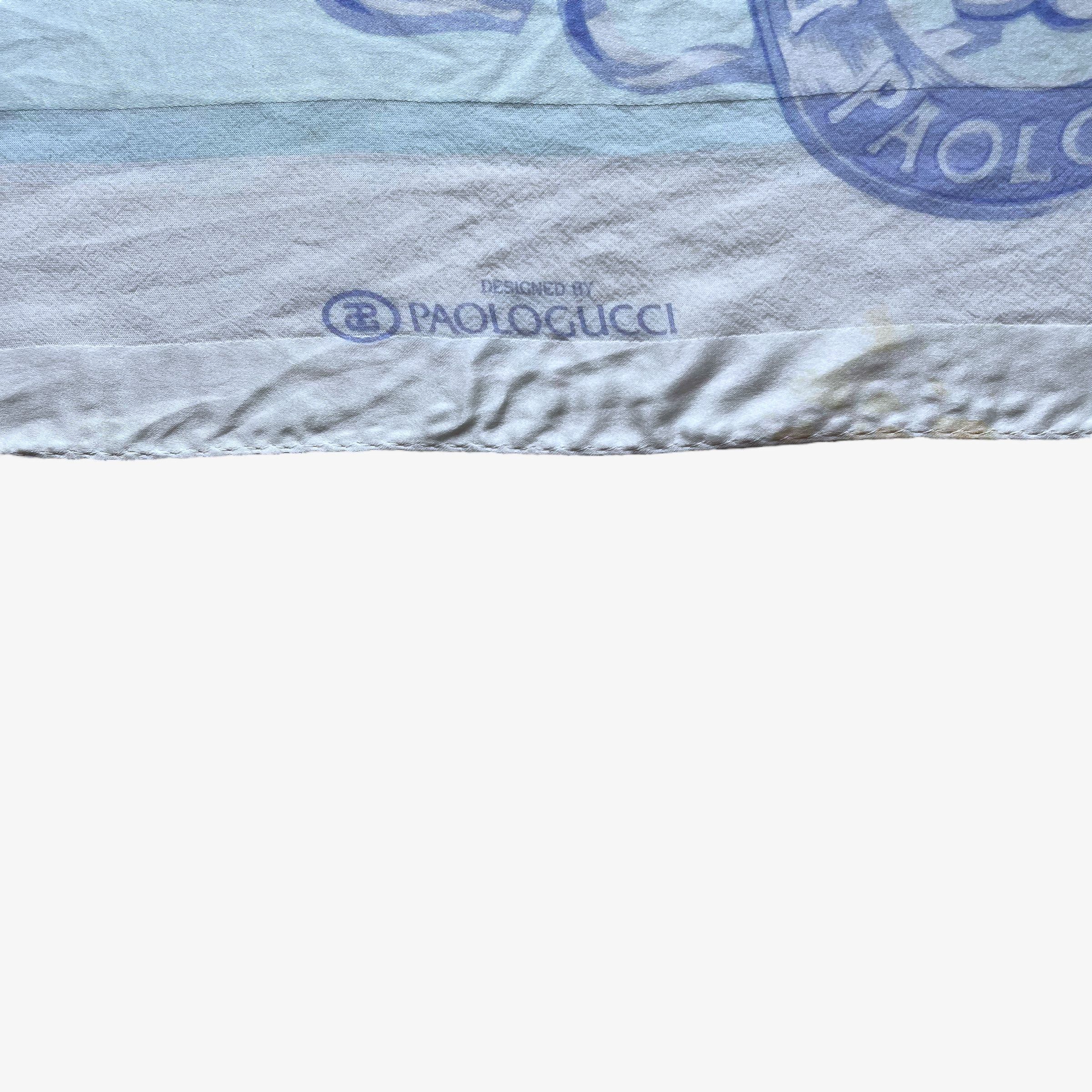 Paolo Gucci Vintage 80s Paolo Gucci Medallion Chain Print Silk Scarf Size ONE SIZE - 3 Thumbnail