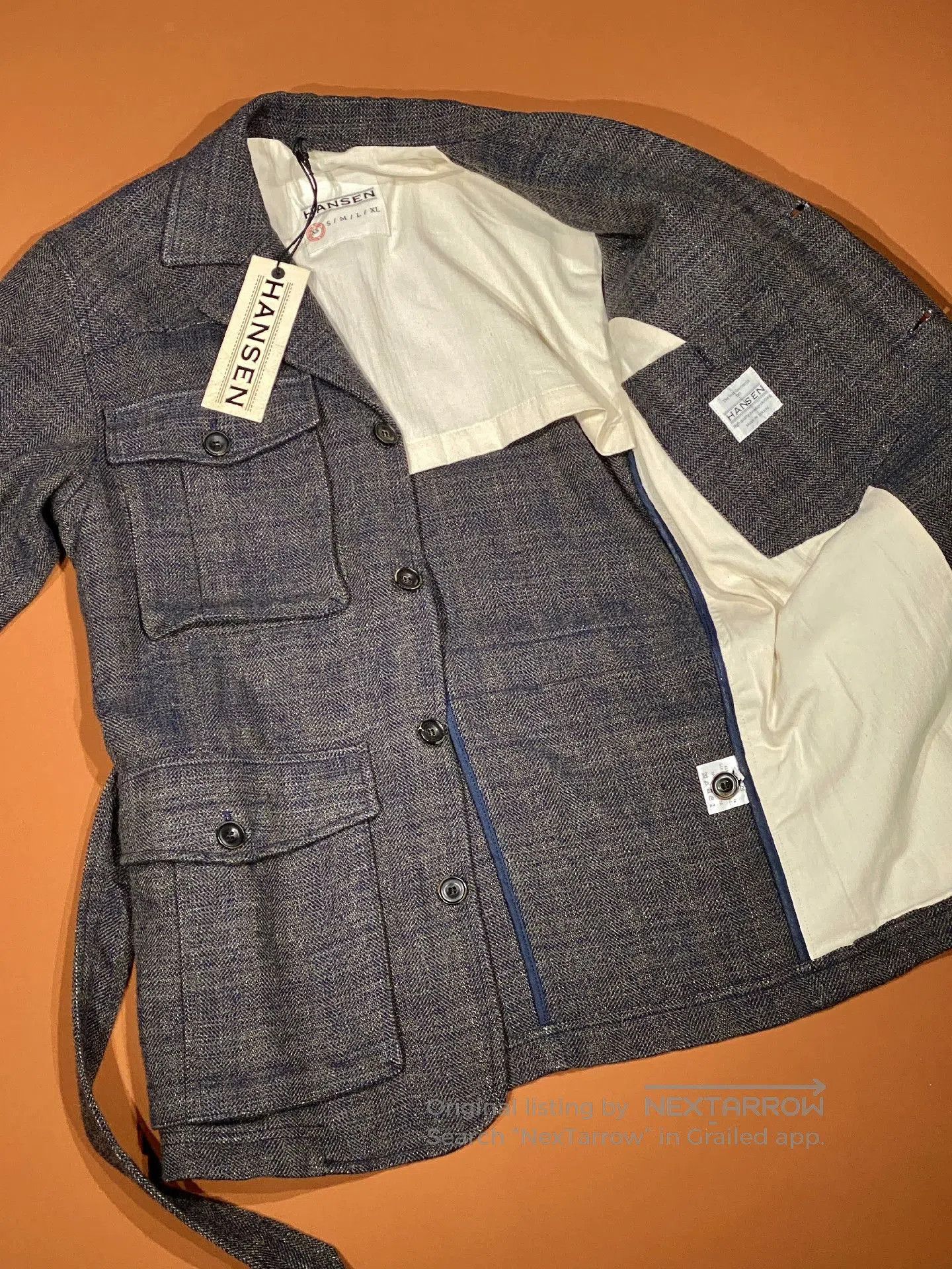 HANSEN Garments HANSEN Gray Wave Pattern Hunting Jacket. Size US M / EU 48-50 / 2 - 5 Thumbnail