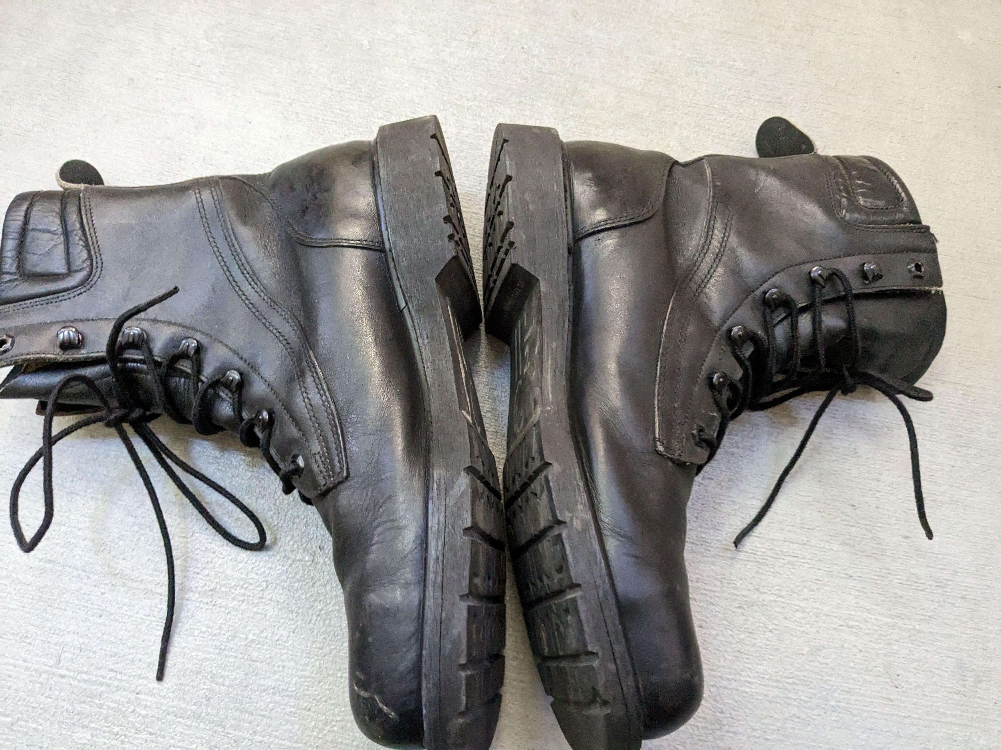 Genuine Leather × Vintage Vintage Combat Boots Black 11.5 Narrow Leather Biker Chunky Size US 11.5 / EU 44-45 - 8 Thumbnail