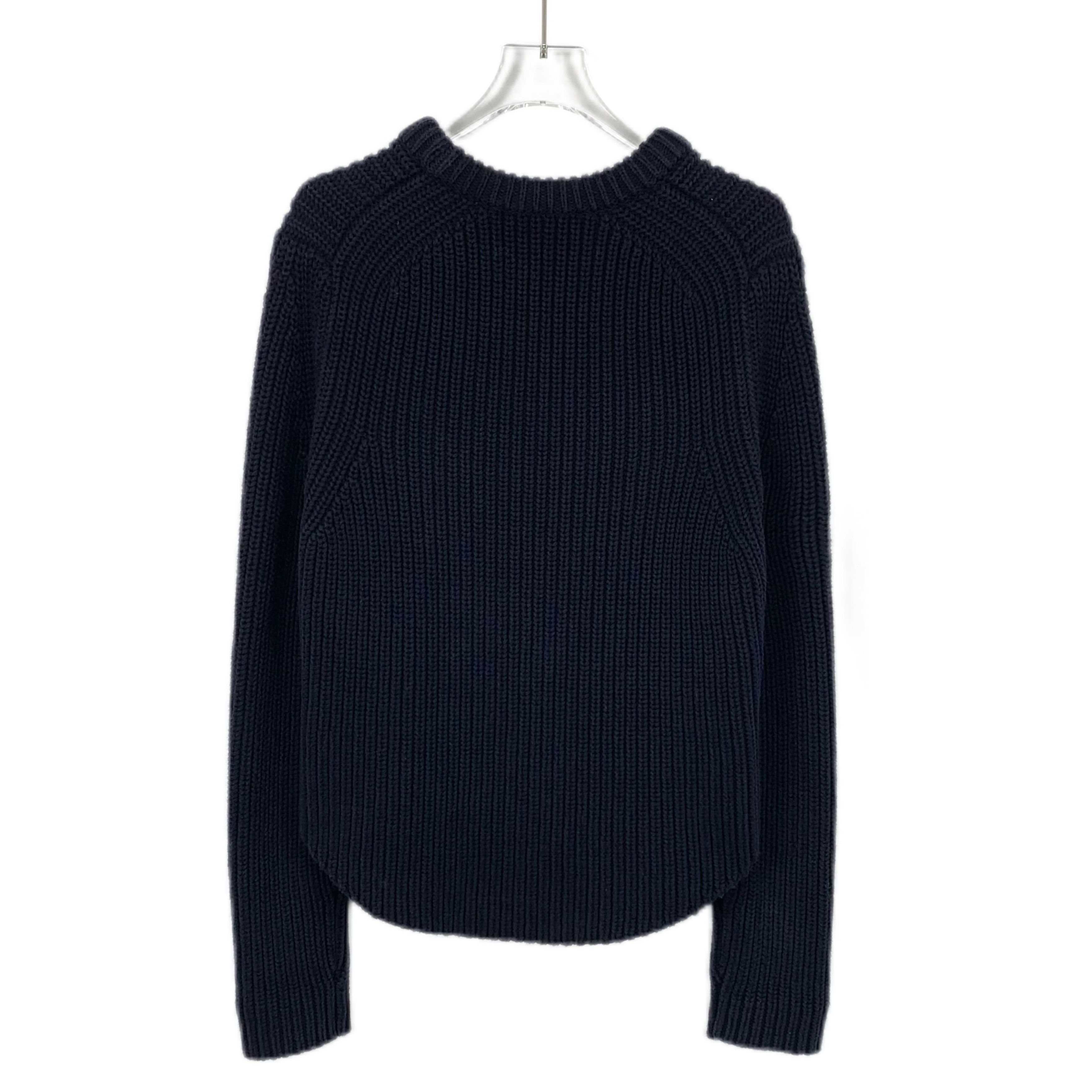 Celine Celine Navy Cotton Crewneck Knit Sweater (Size M) Size M / US 6-8 / IT 42-44 - 8 Thumbnail