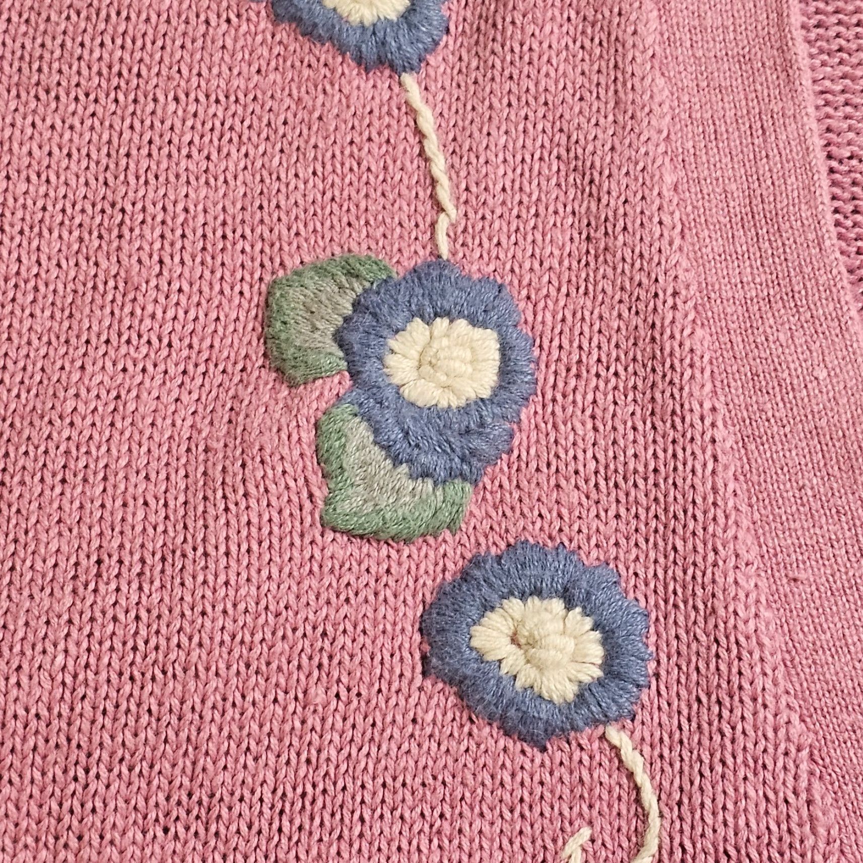 Pinko John Henry Cardigan Sweater Womens Small Pink Floral Embroidery V-Neck Size S / US 4 / IT 40 - 4 Thumbnail