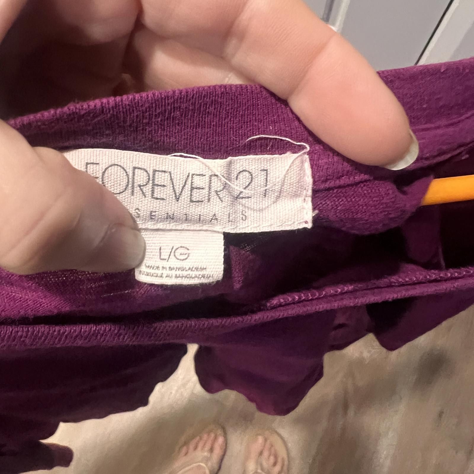 Forever 21 Forever 21 Essentials Women's Long Sleeve Top - Purple Size L / US 10 / IT 46 - 4 Thumbnail
